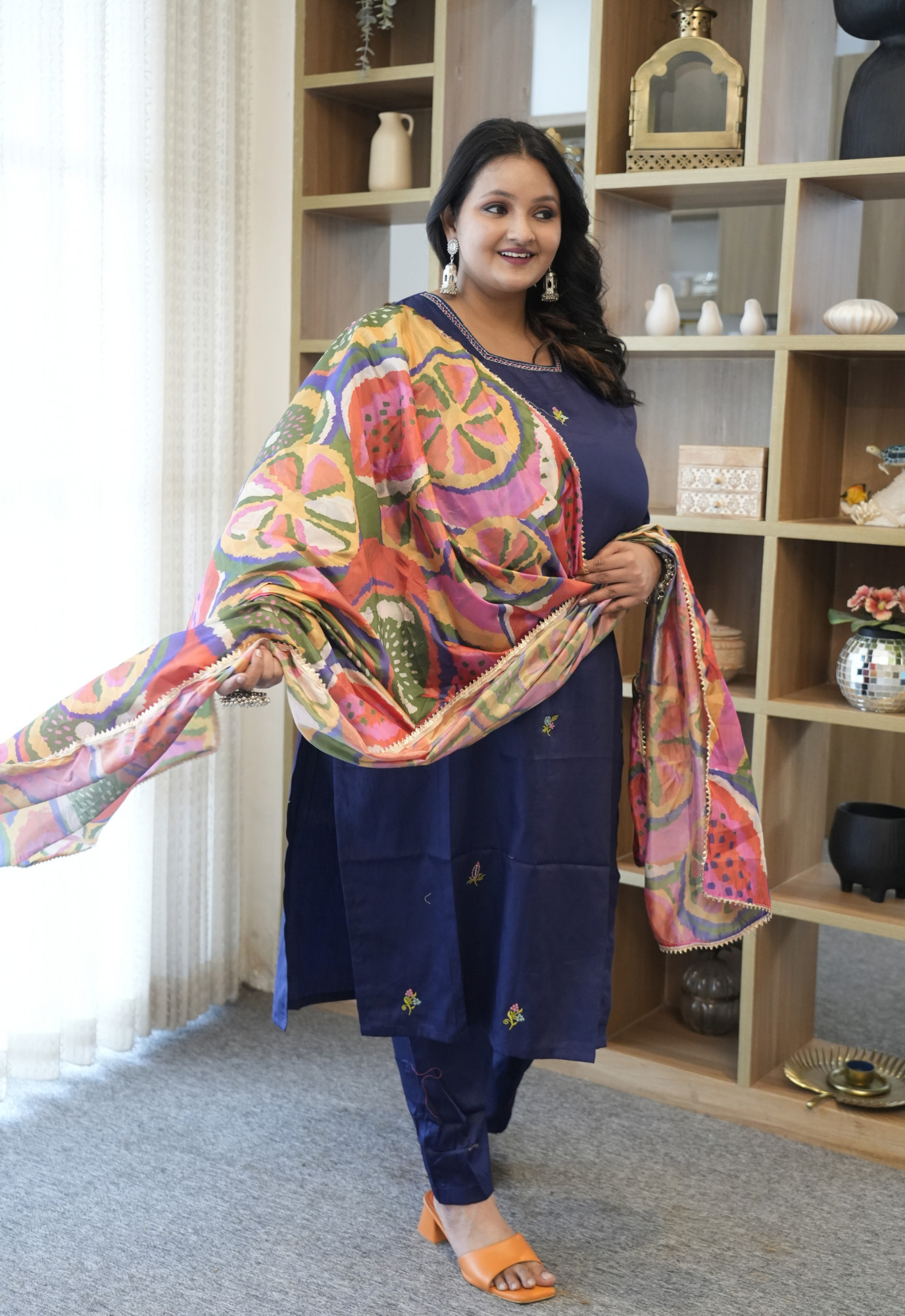 Nebula Navy Embroidered Suit Set