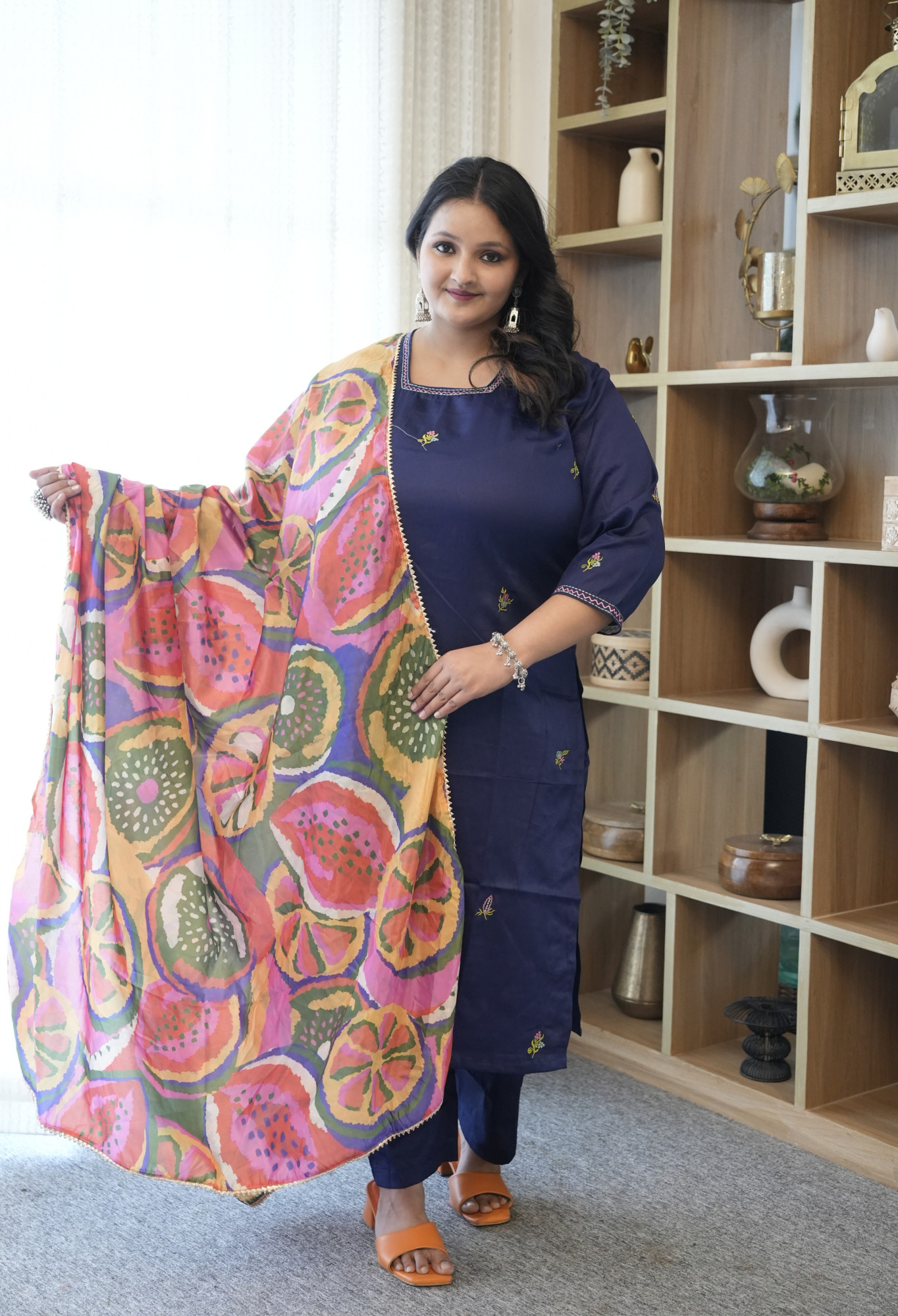 Nebula Navy Embroidered Suit Set