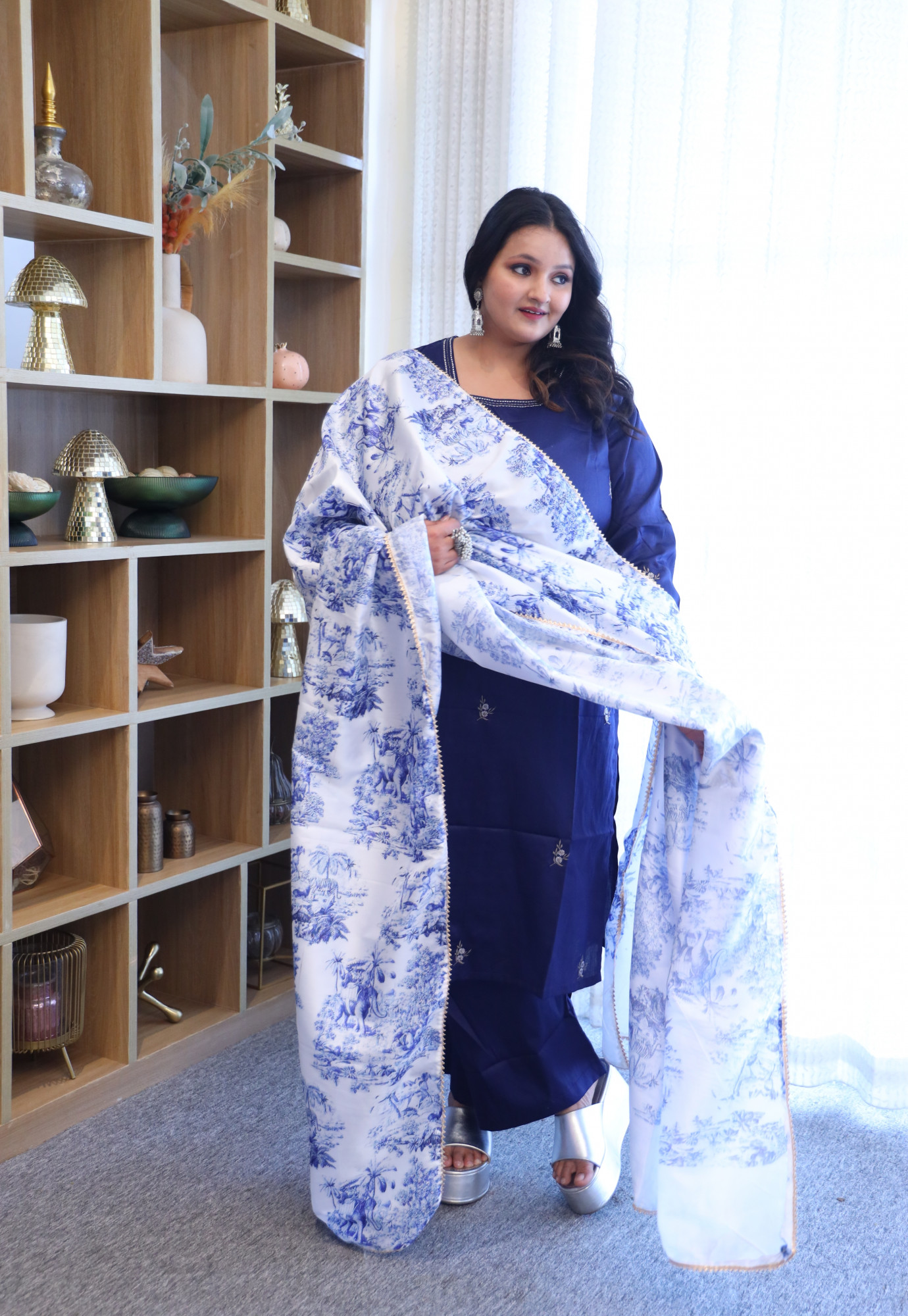 Midnight Eclipse Embroidered Suit Set