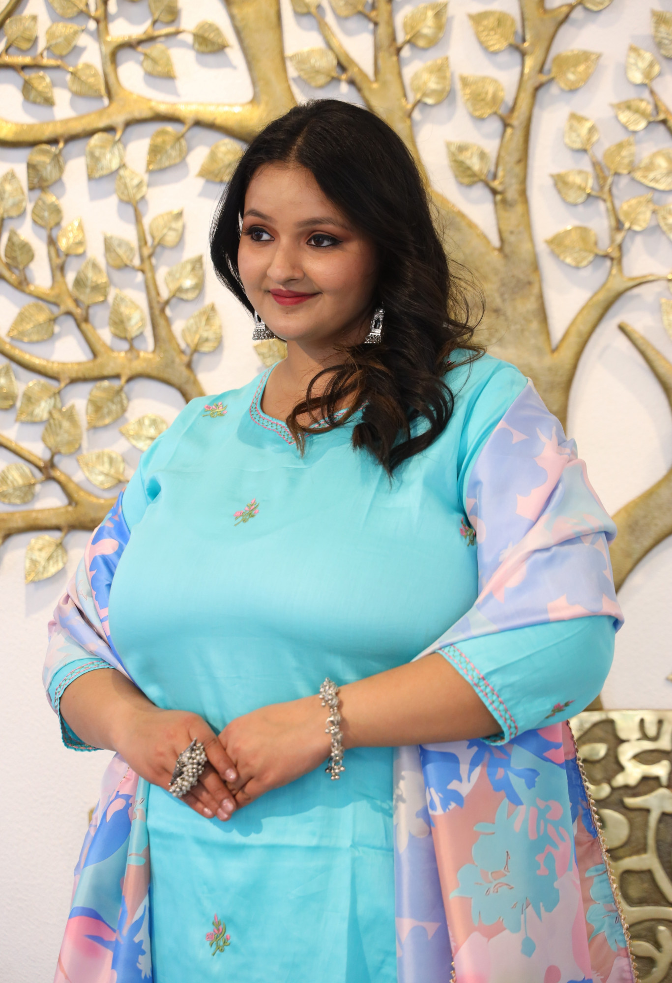 Sapphire Sky Embroidered Suit Set