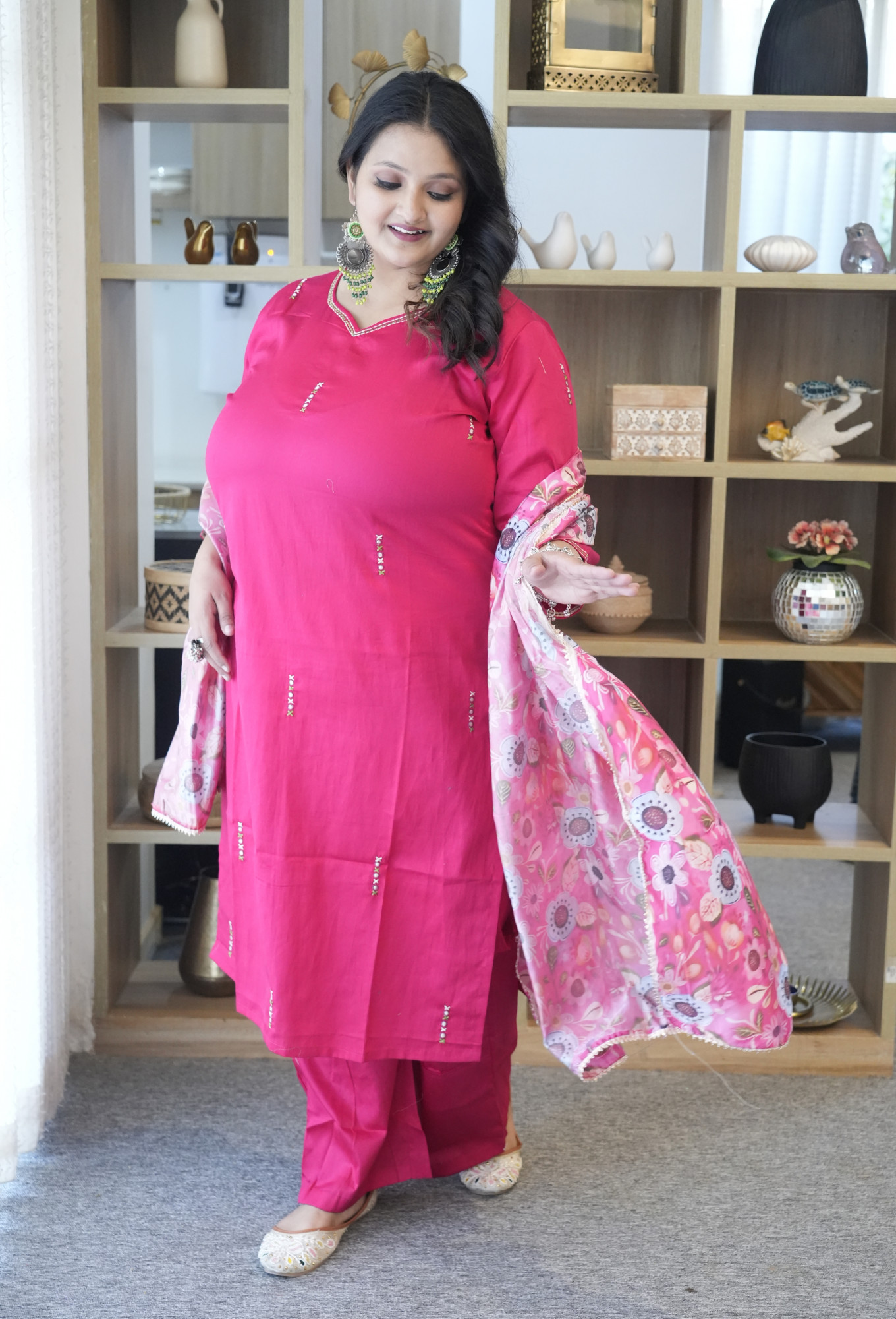 Fushia Fizz Embroidered Suit Set