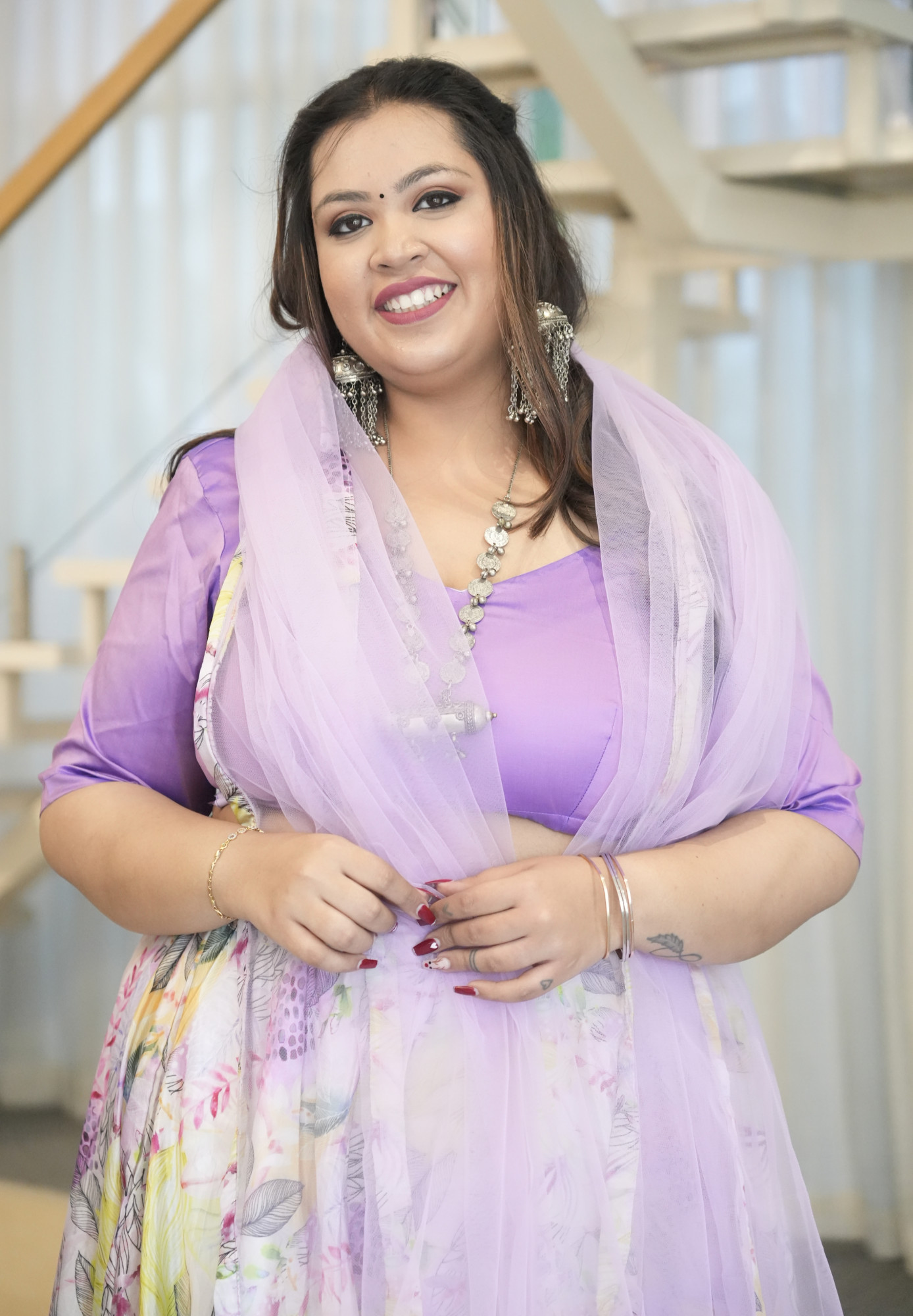 Pastel Forest Printed Silk Lehenga Set