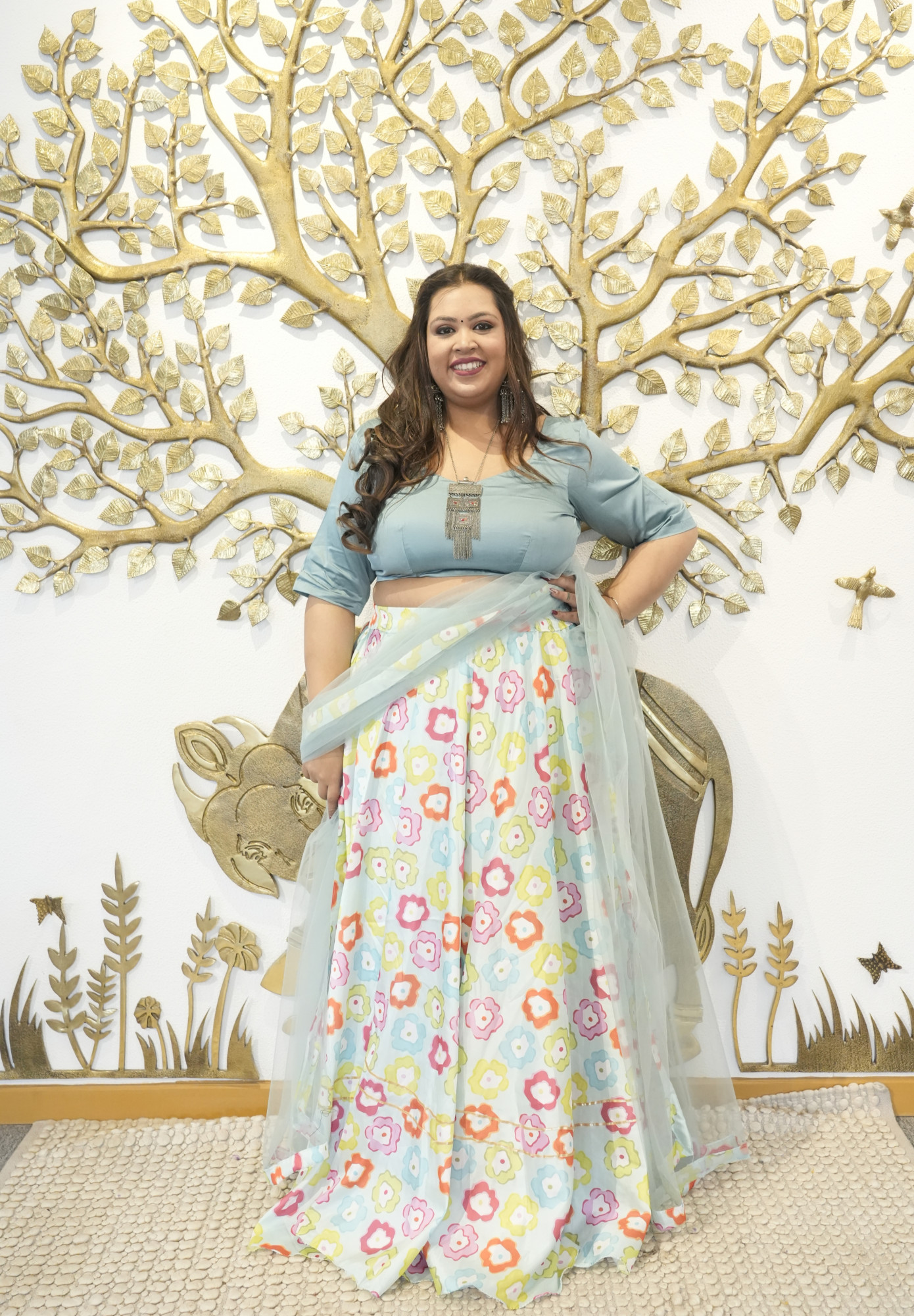 Morning Mist Silk Lehenga Set