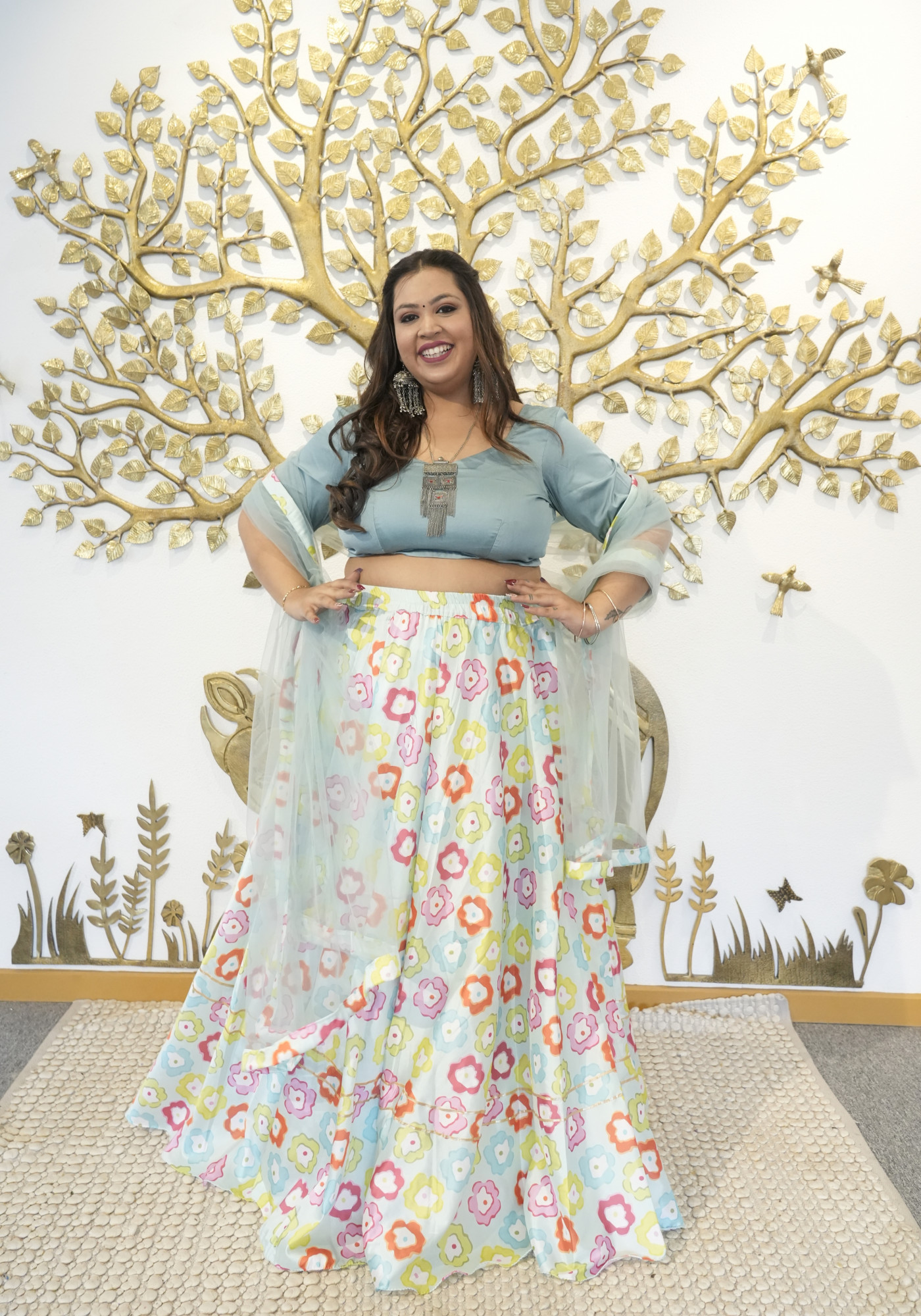 Morning Mist Silk Lehenga Set