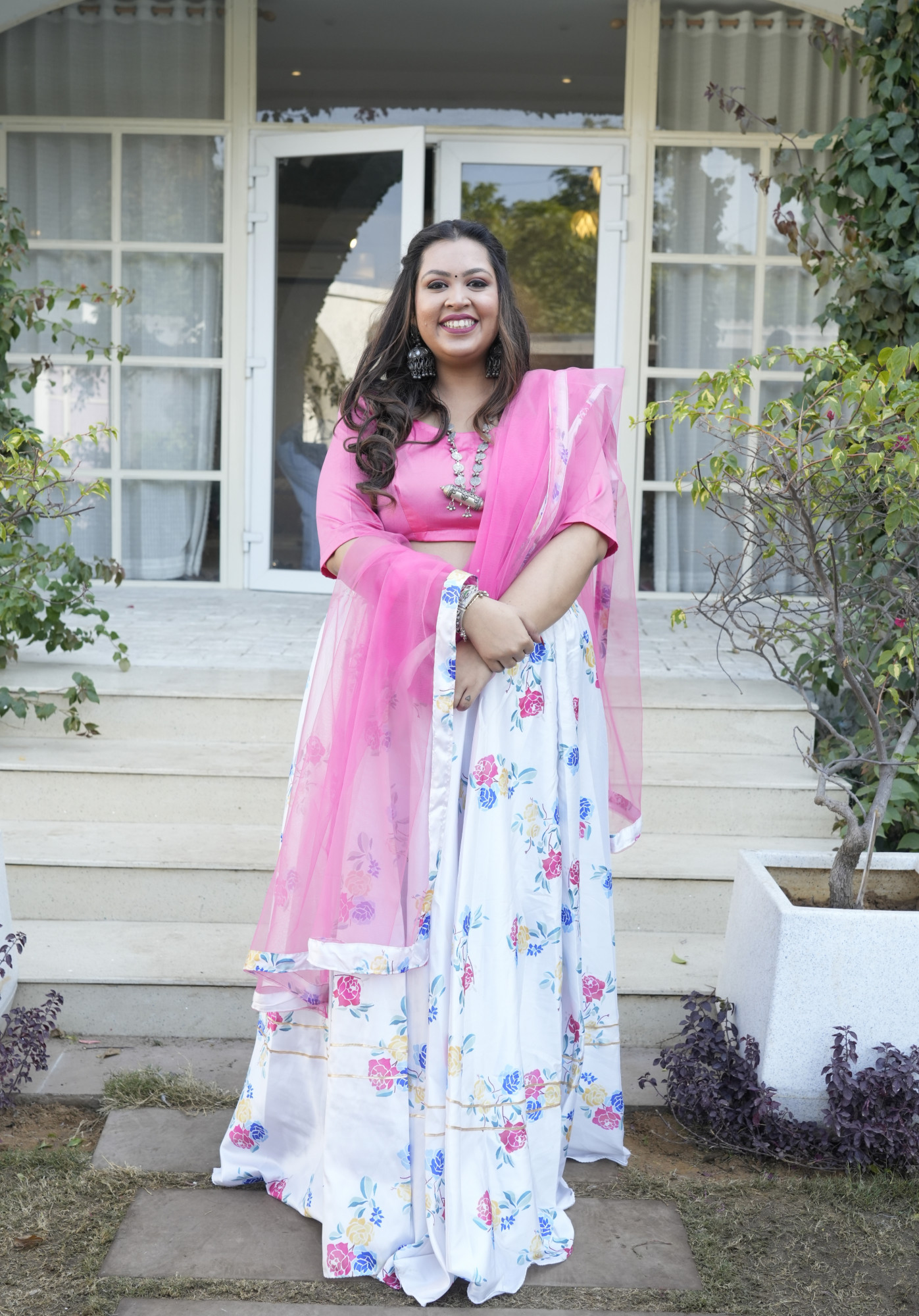 Pearl Rose Silk Lehenga Set