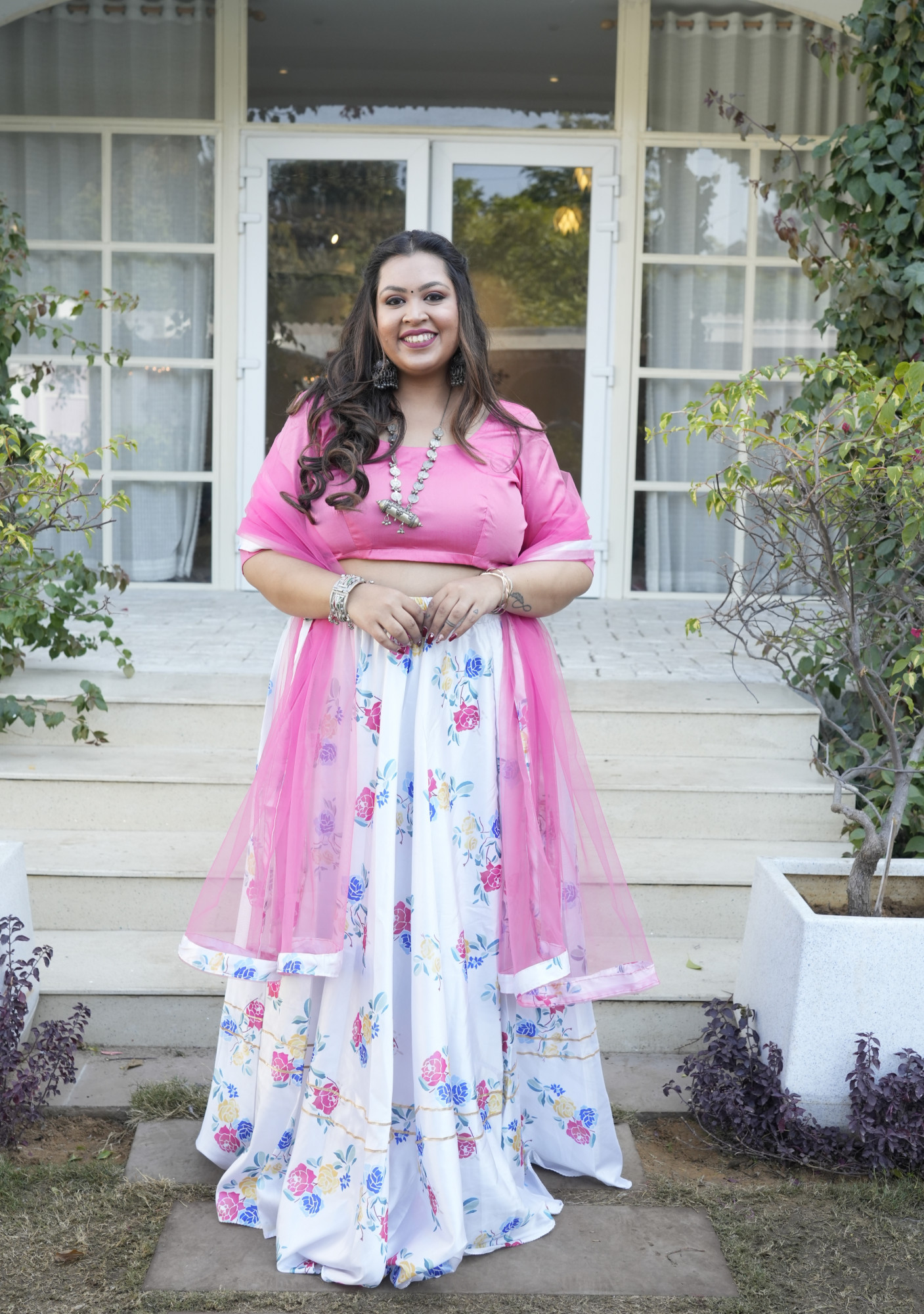 Pearl Rose Silk Lehenga Set
