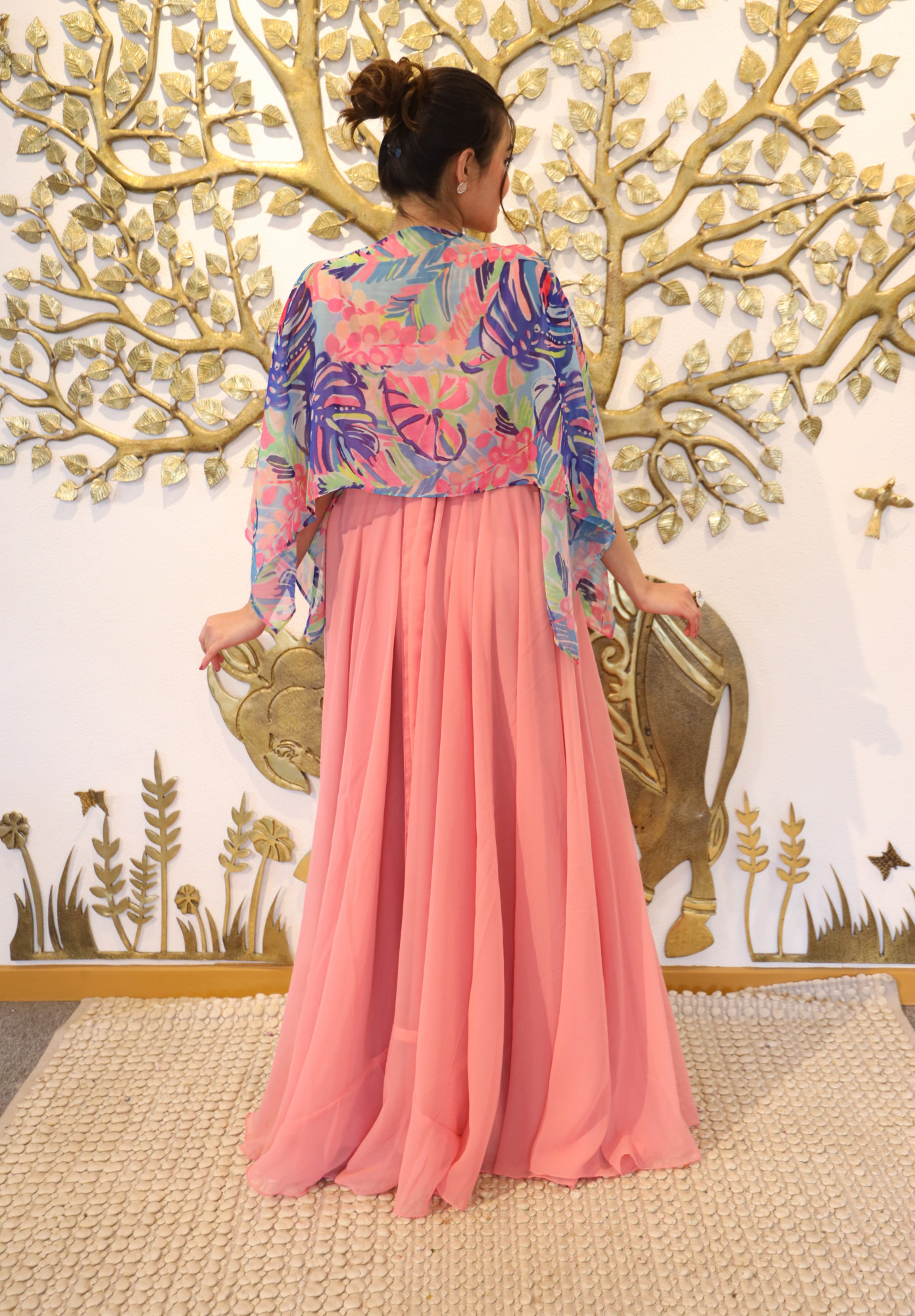 Blush Dress With Cape