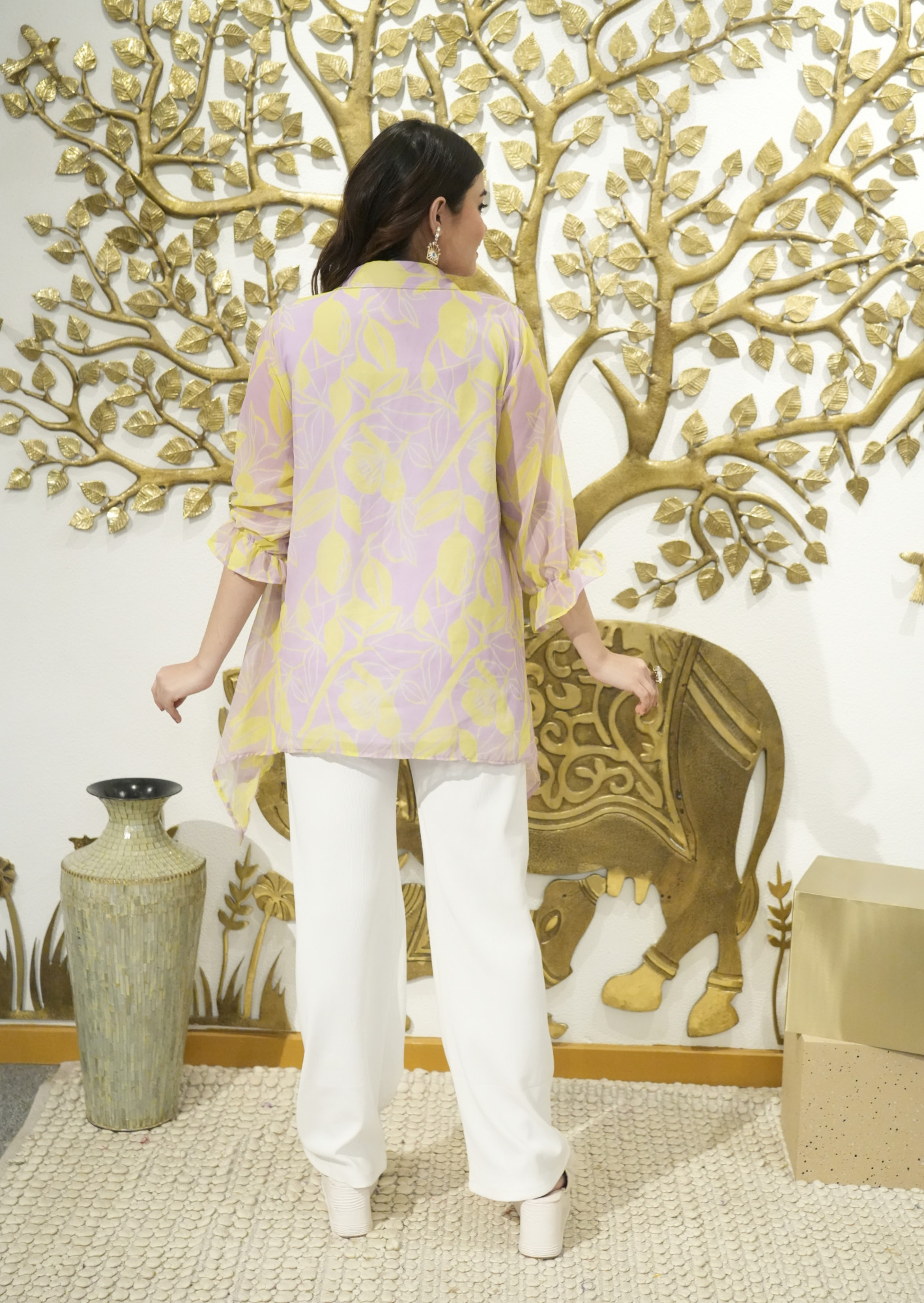 Dusty Purple Abstract Printed Shirt