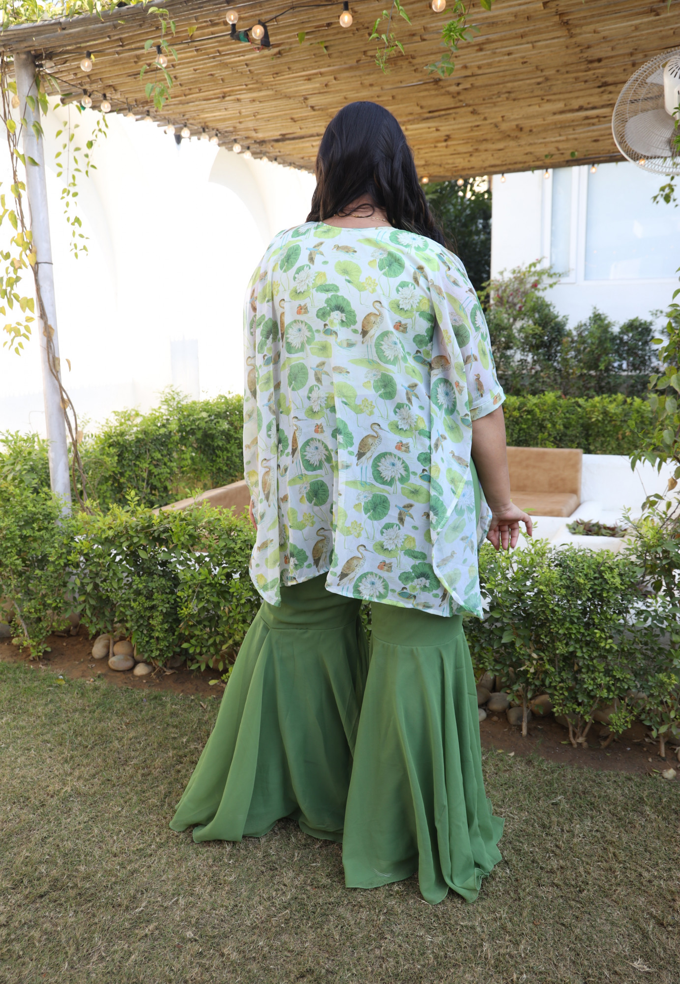 Olive Cow Georgette Sharara Set