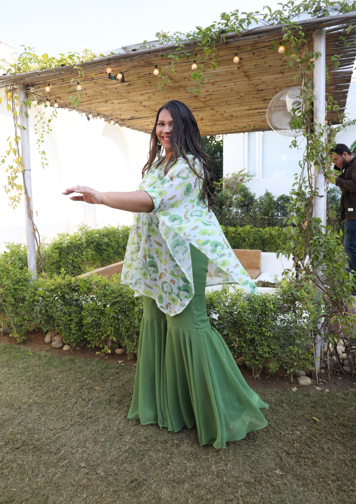 Olive Cow Georgette Sharara Set