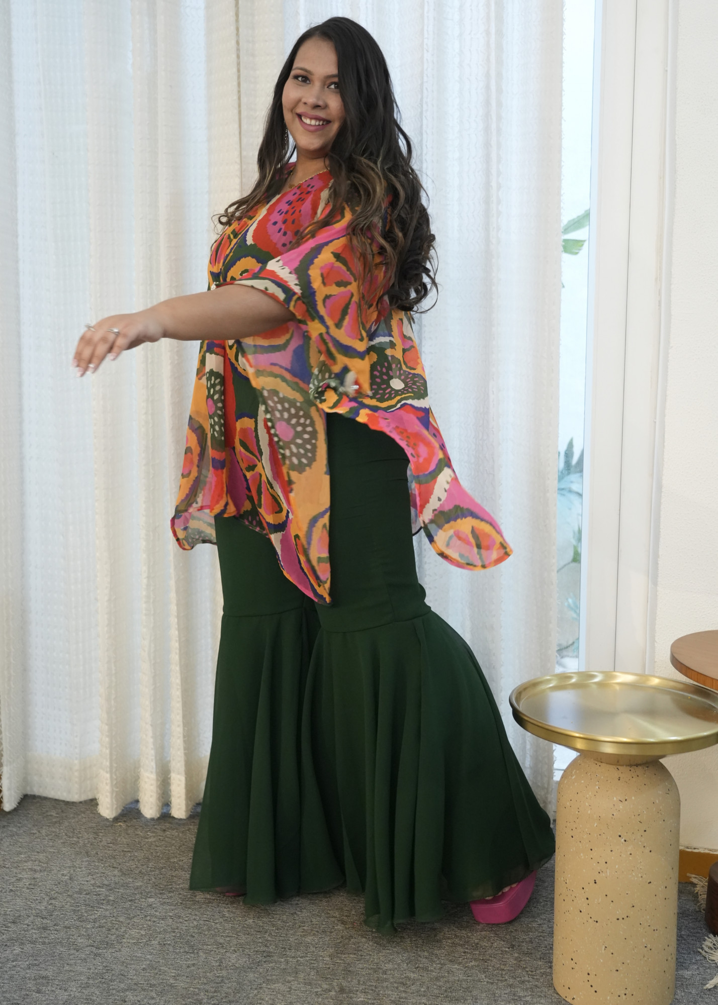 Lemon Twist Georgette Sharara Set