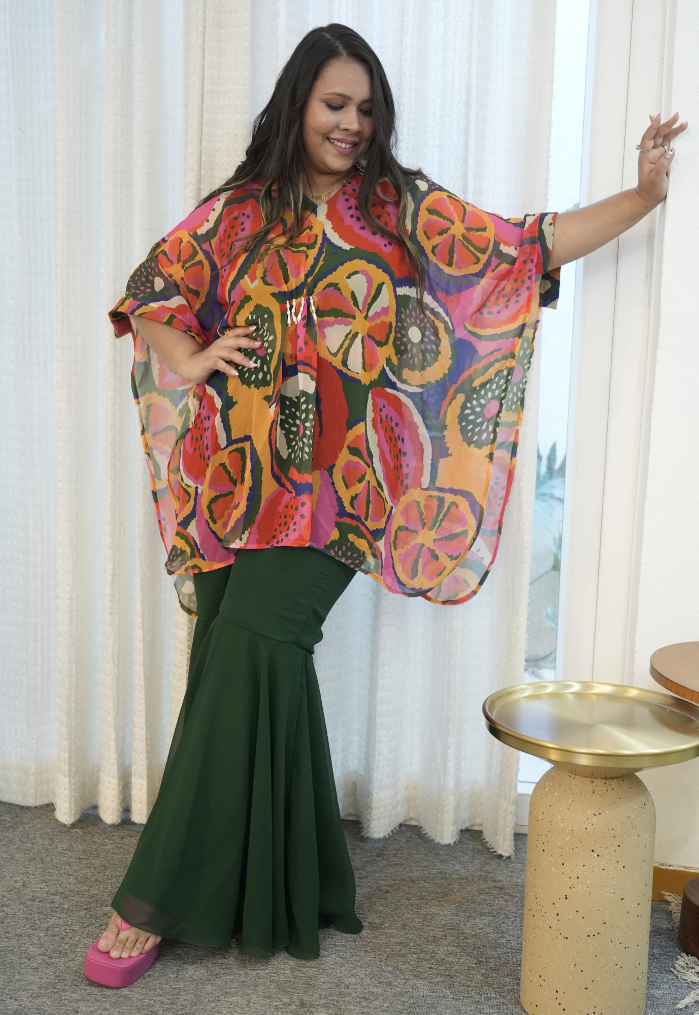 Lemon Twist Georgette Sharara Set