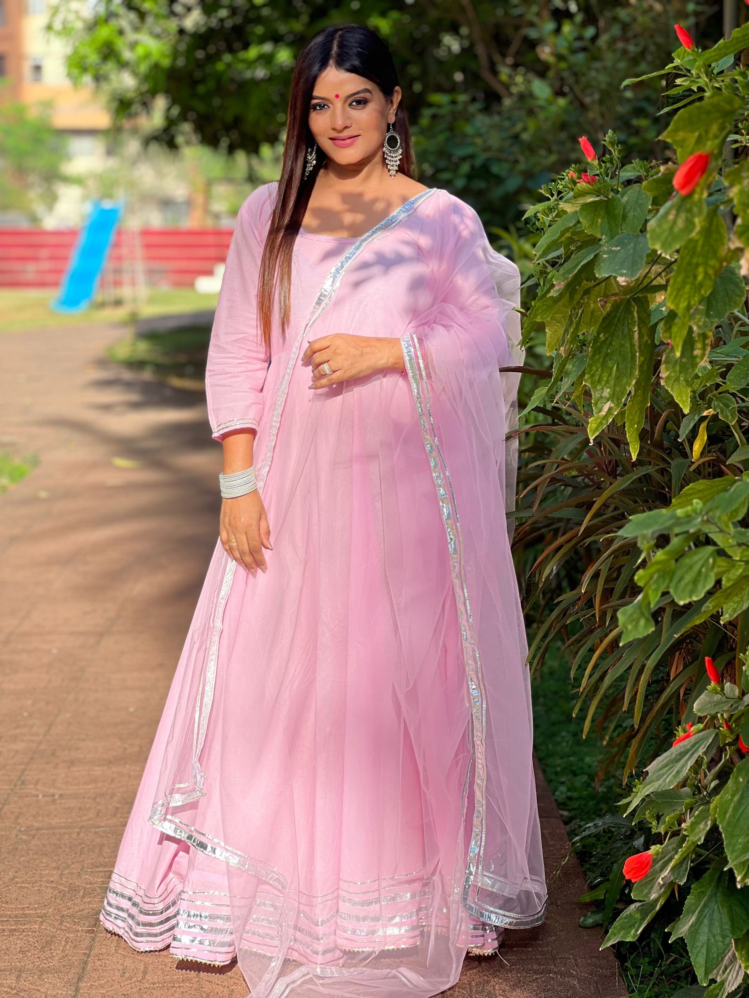 Preety Baby Pink Anarkali Gown