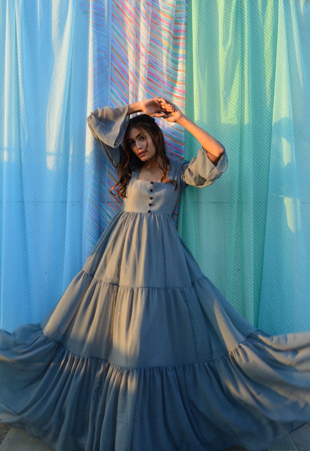 Aleena grey Georgette Dress