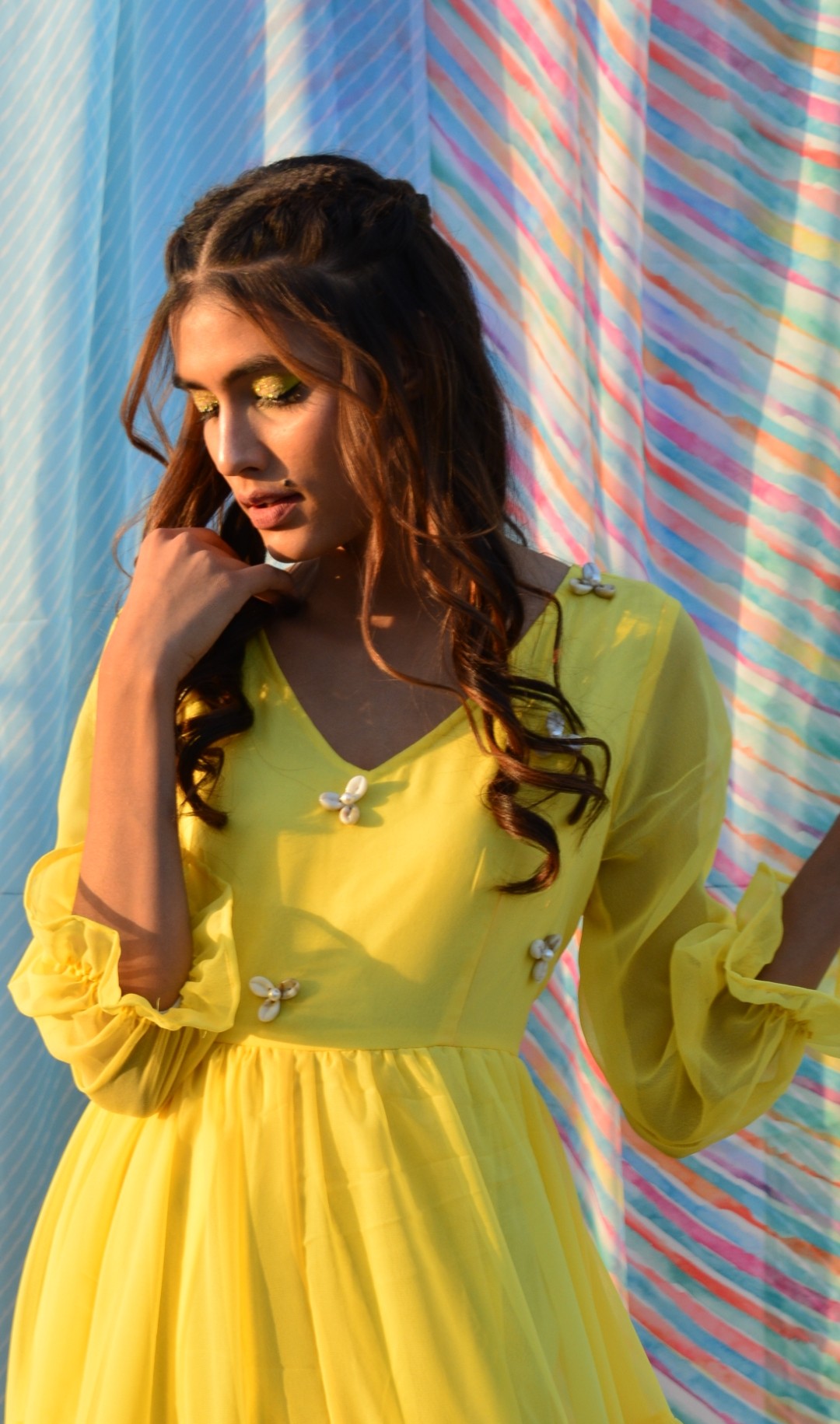 Aisha yellow Georgette Dress