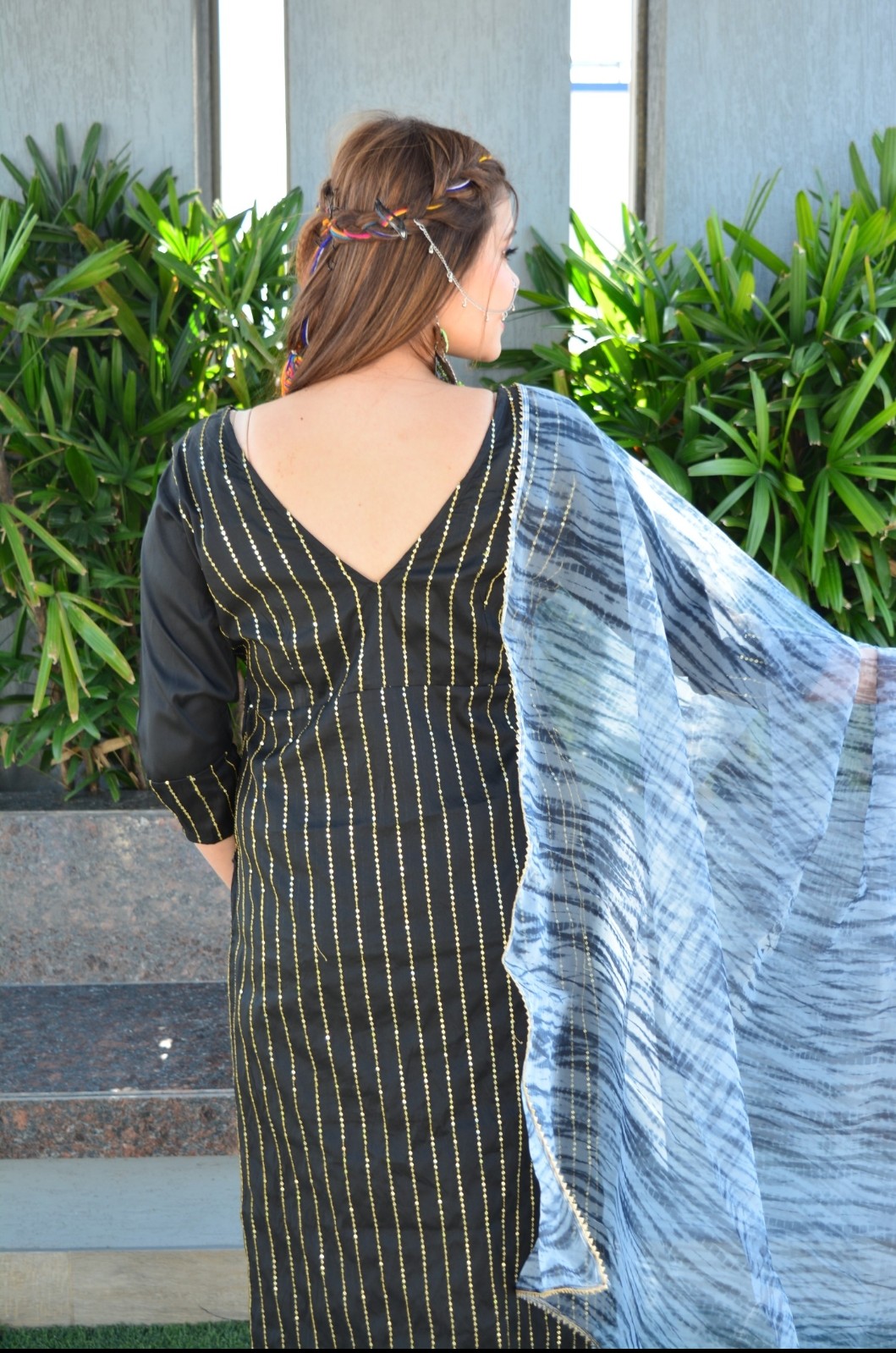 Black sequin suit set