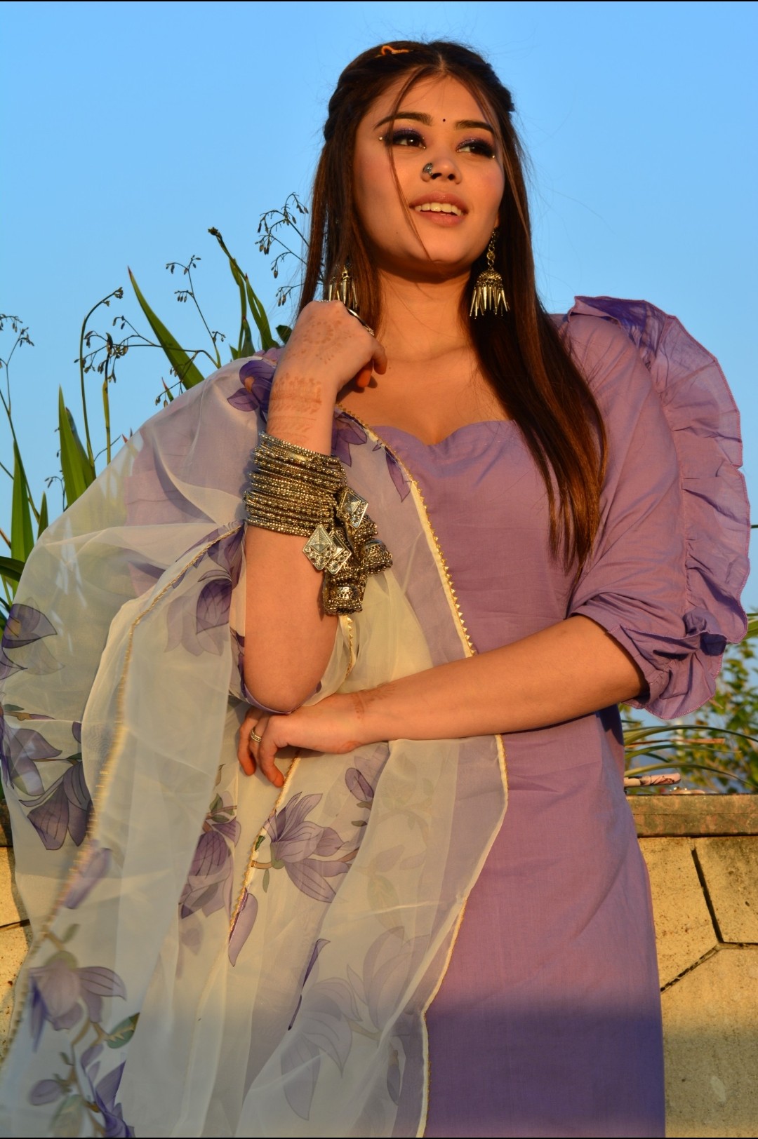 Hina lavender suit set