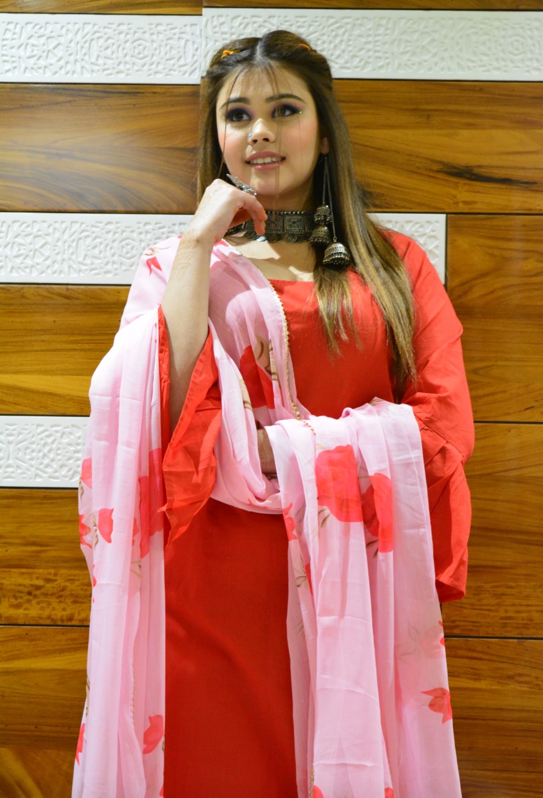Jannat red suit set