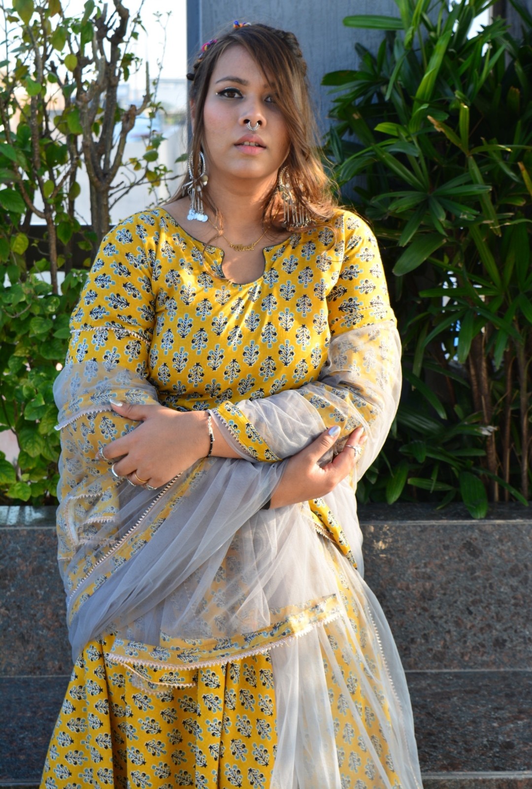 Sarah Yellow Anarkali Set