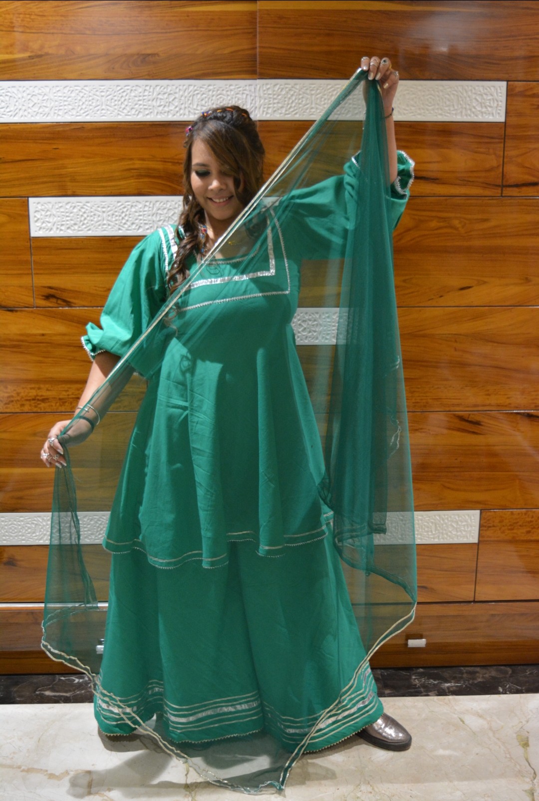 Majestic Green Sharara Suit Set