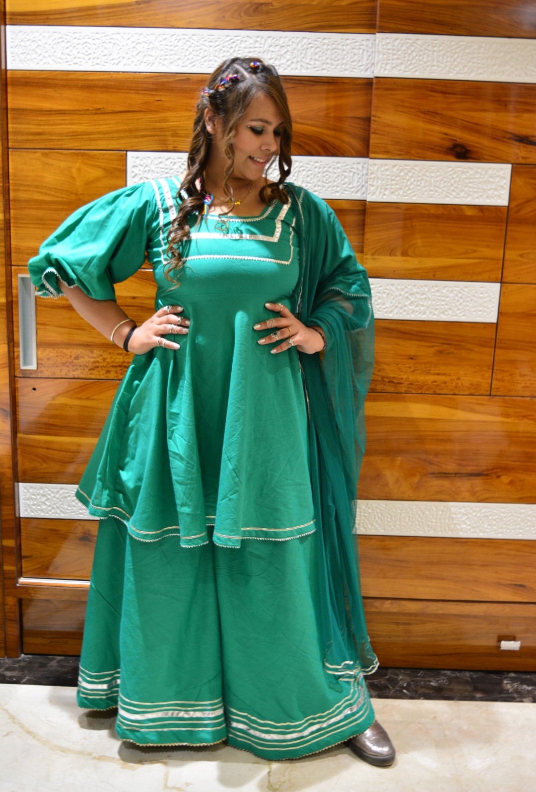 Majestic Green Sharara Suit Set