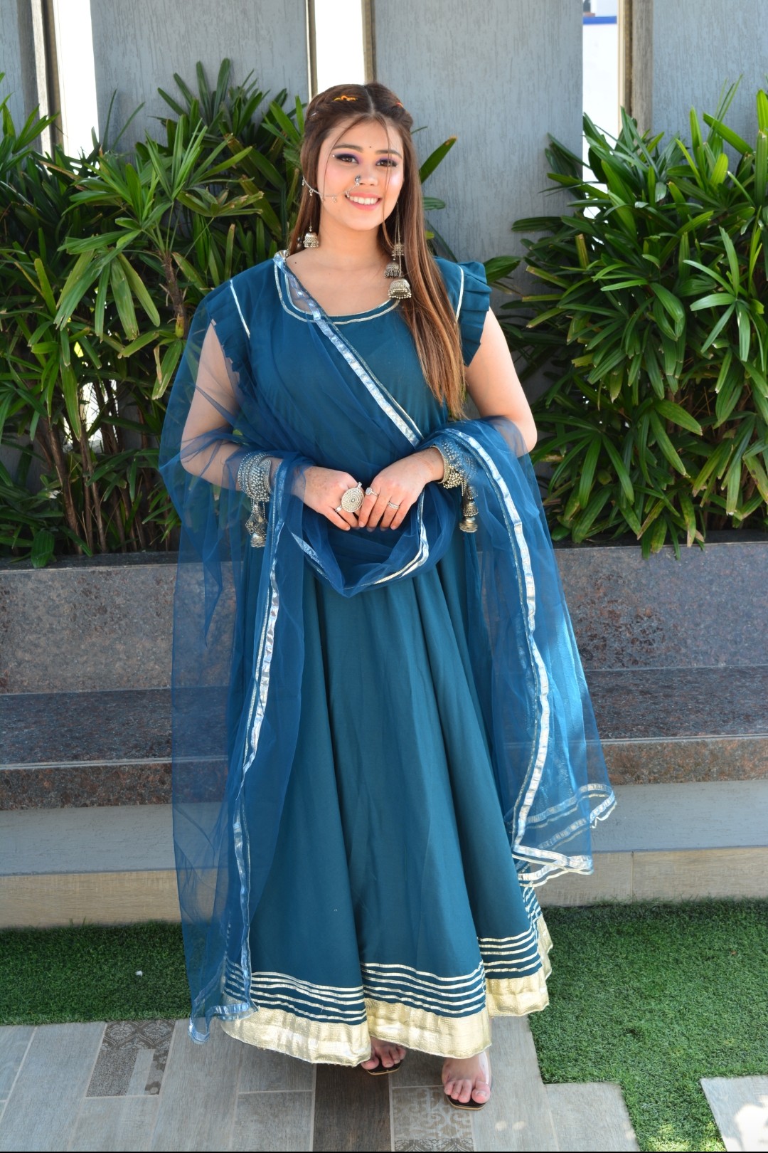 Nilgiri Anarkali Gown