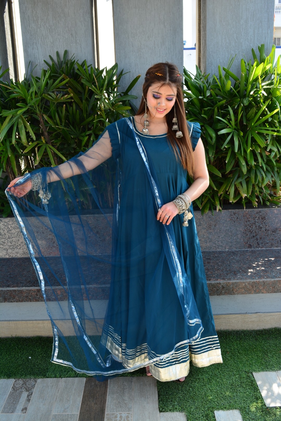 Nilgiri Anarkali Gown