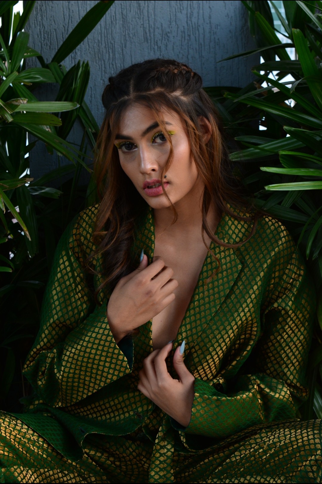 Green Banarasi Silk Pantsuit