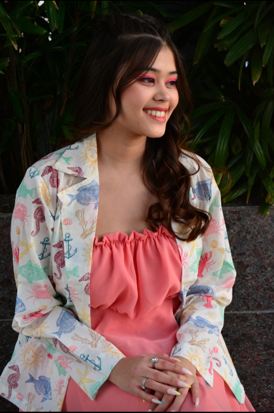 Pretty Peach Dress with custom jacket