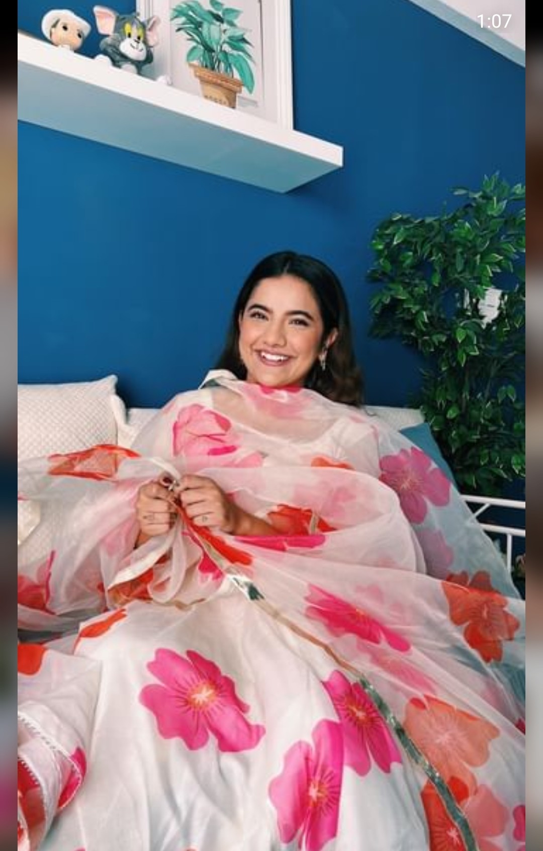 Rosy floral anarkali