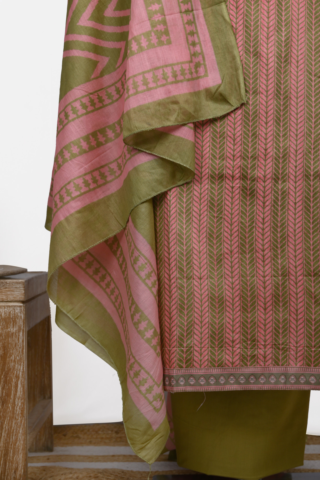 Pink Muslin Suit Set with Beautiful Dupatta - 983-6007