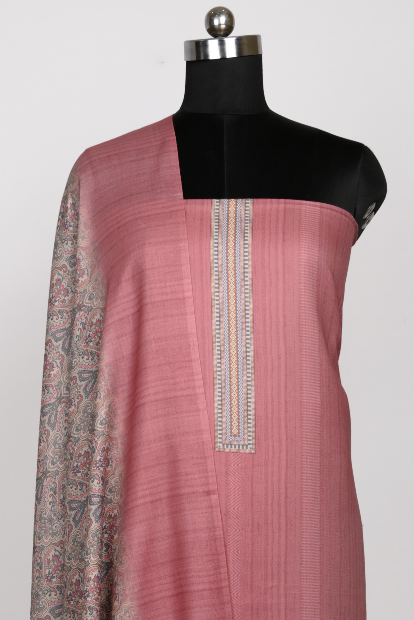 Pink Spun Suit Set with Spun Dupatta - 131-1811B