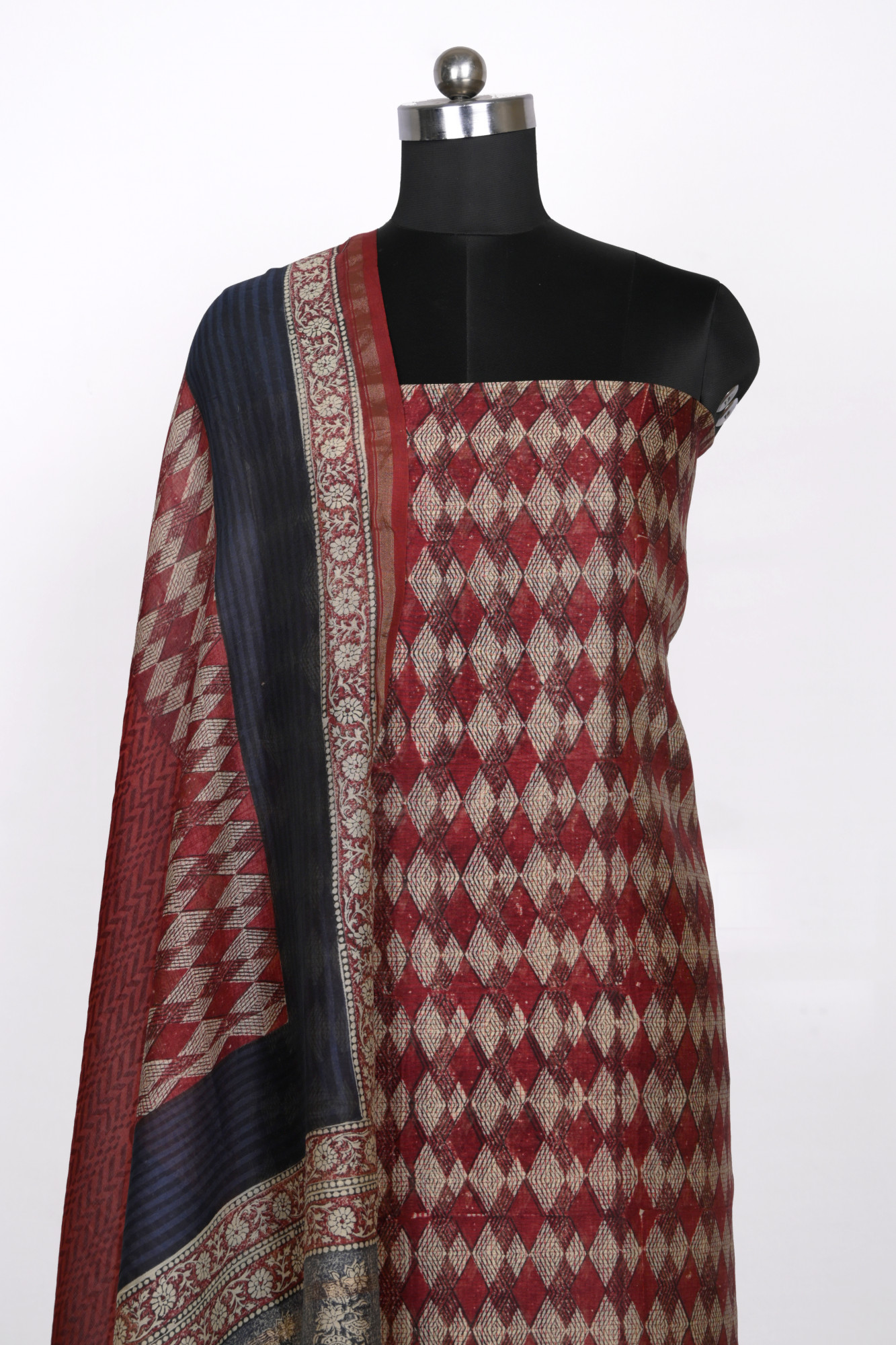 Maroon Chanderi Suit Set with Beautiful Dupatta - 811-LV-US3715-14B