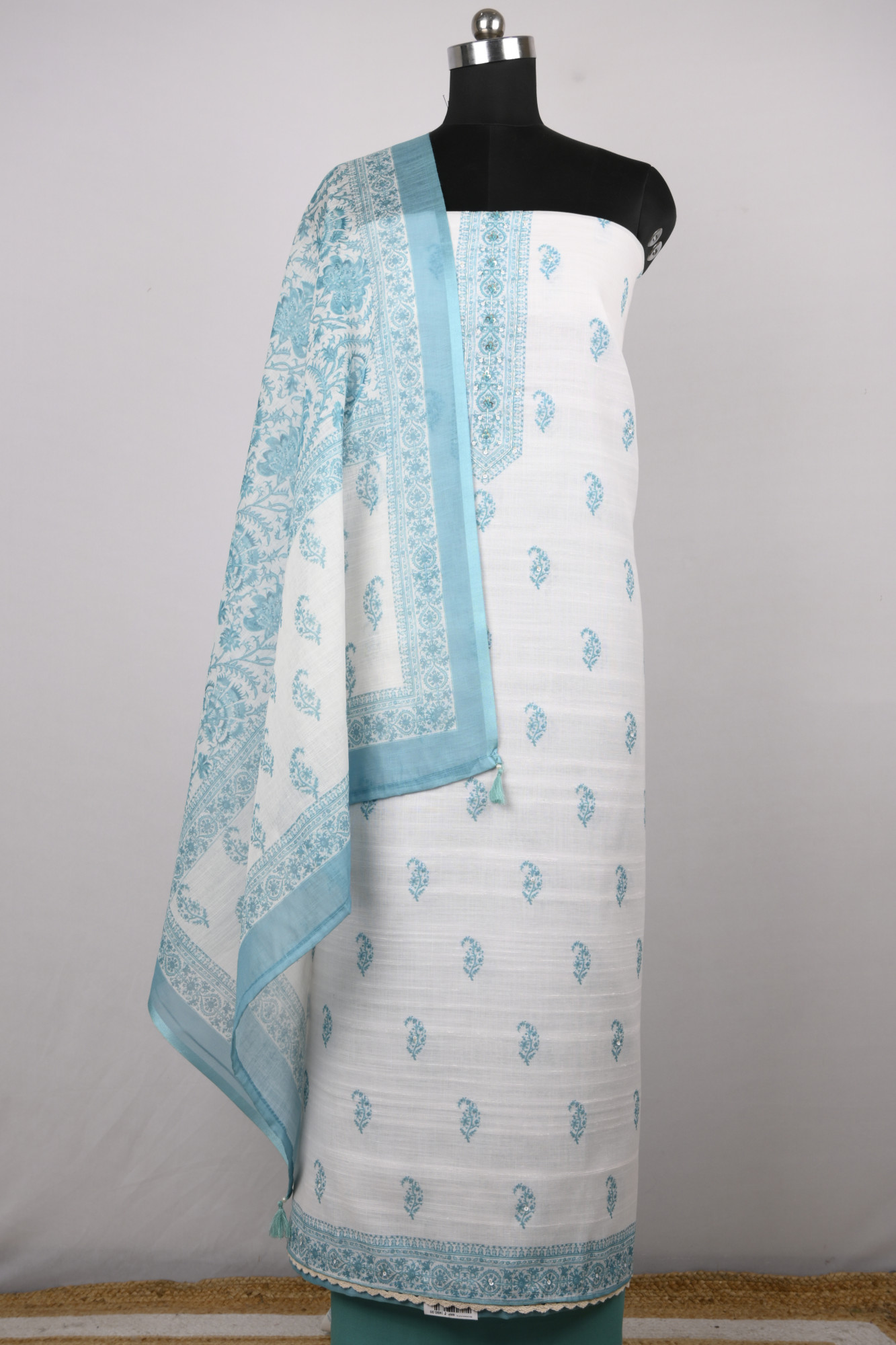 Firozee Cotton Suit Set with Beautiful Dupatta - 1020-4966A