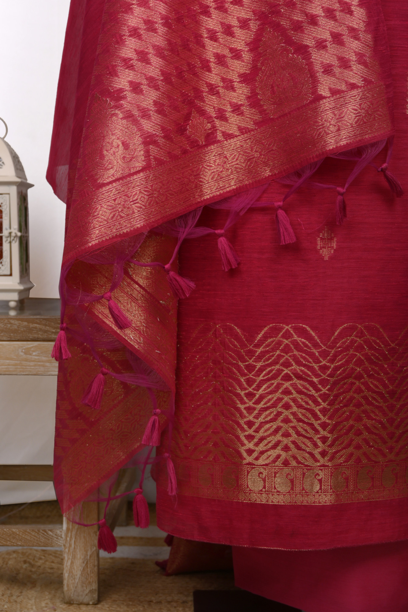 Rani Chanderi Silk Suit Set with Beautiful Dupatta- 811-LVCT7654A