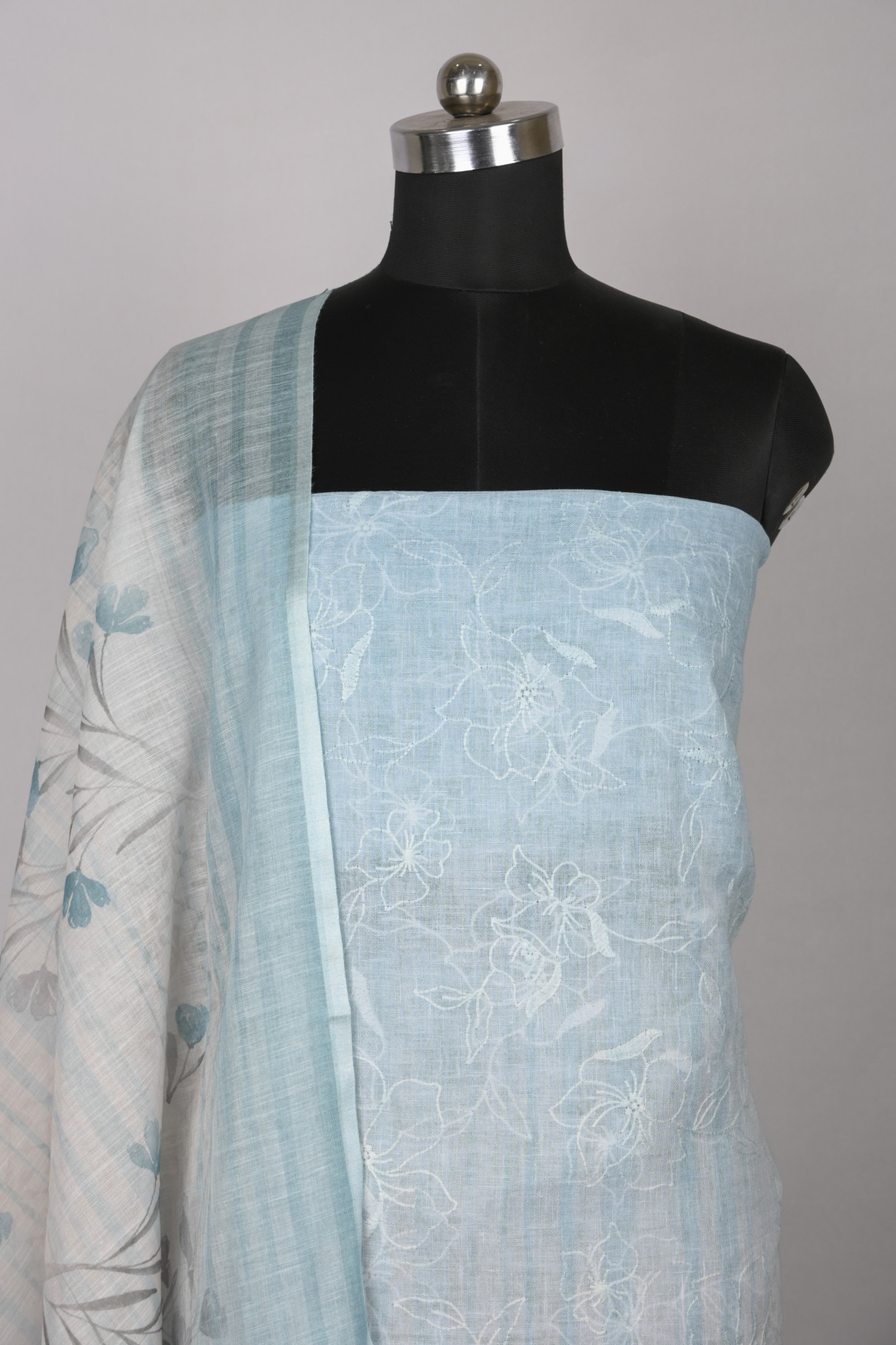 Firozee Cotton Suit Set with Beautiful Dupatta - 1020-4955A