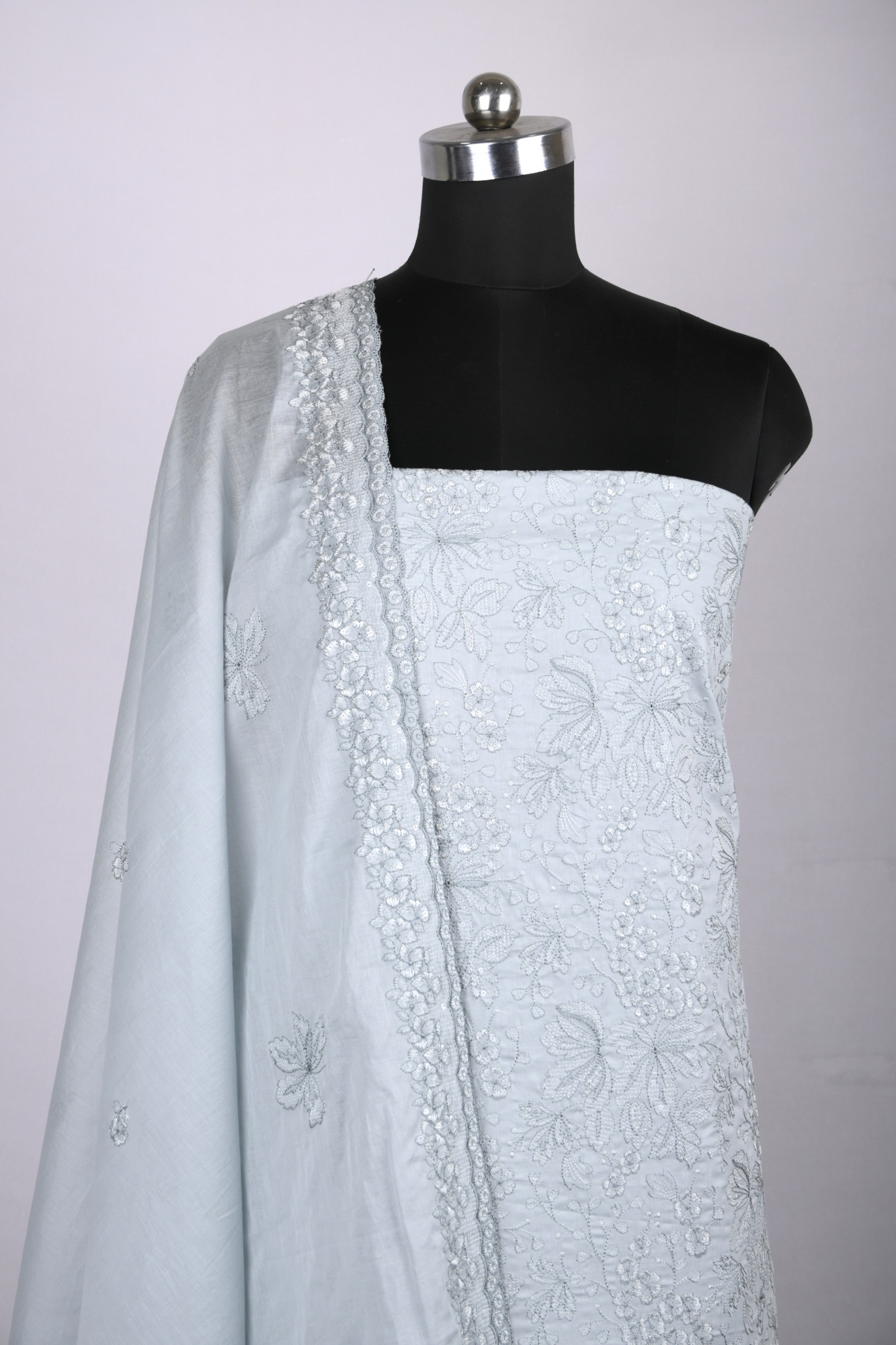 Firozee Cotton Suit Set with Beautiful Dupatta - 1020-5321B