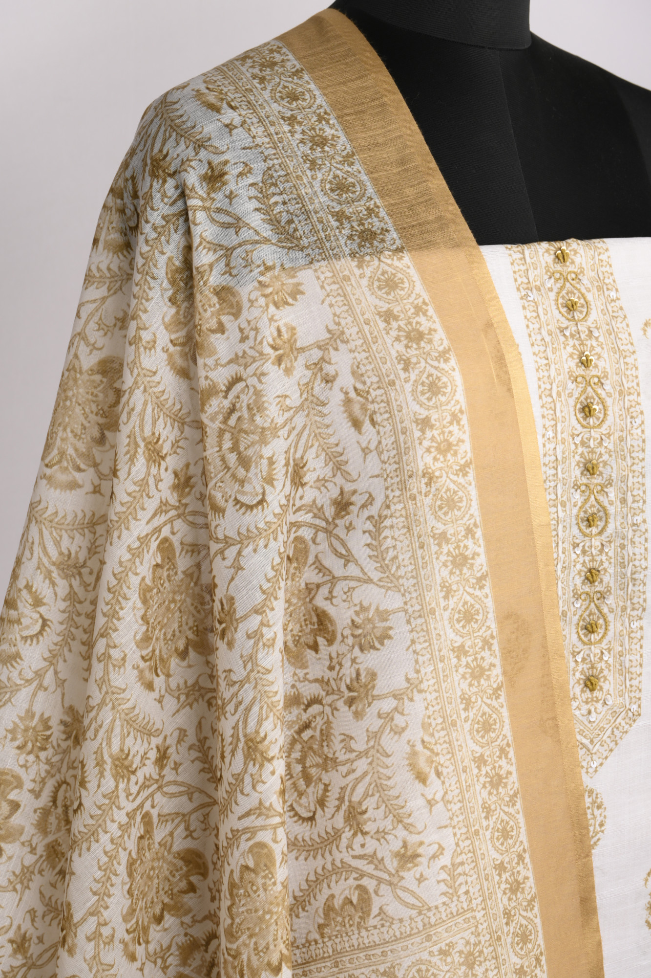 Mustard Cotton Suit Set with Beautiful Dupatta - 1020-4966C