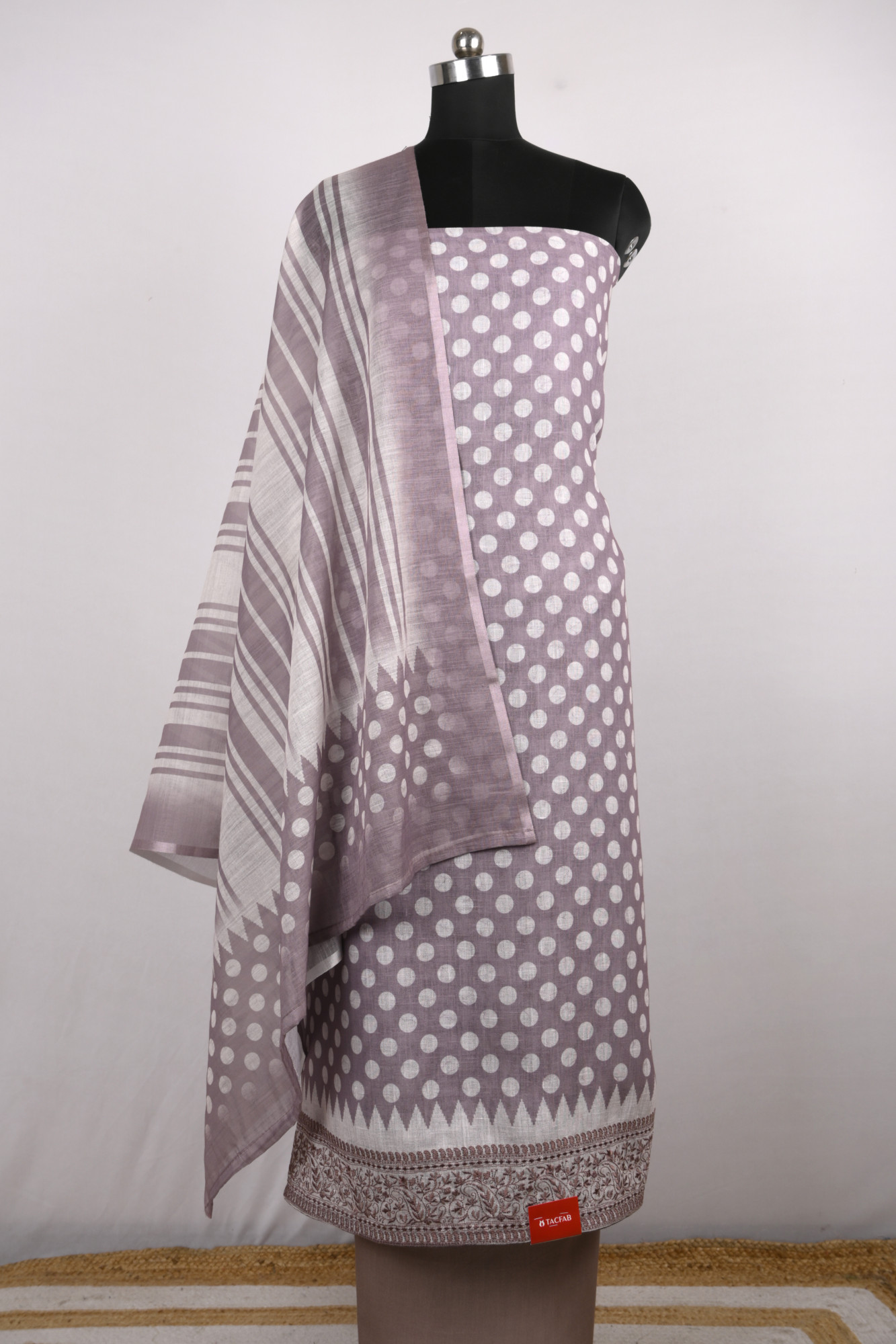 Brown Cotton Suit Set with Beautiful Dupatta - 1020-4919C