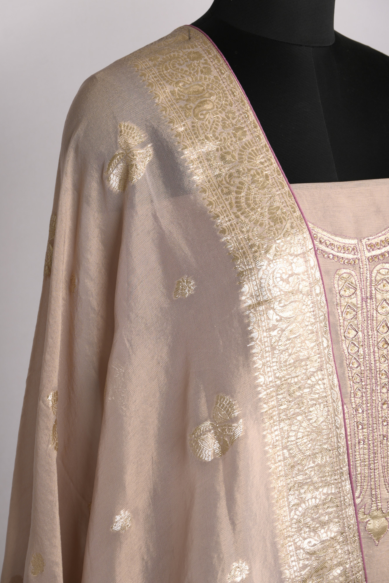 Pink Chanderi Silk Suit Set with Beautiful Dupatta - R157-SPR1779C