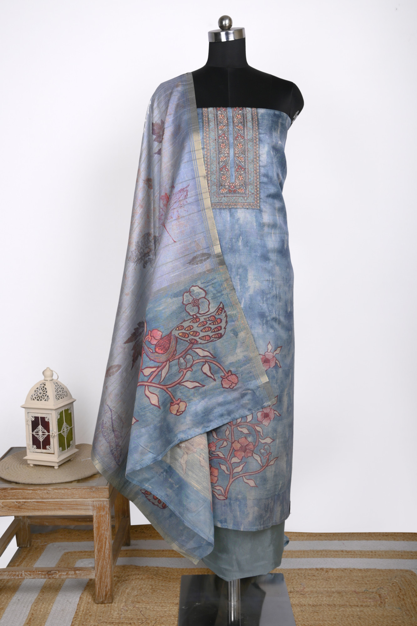 Firoze Art Tussar Unstitch Suit with Dupatta - R157-SPR2443C