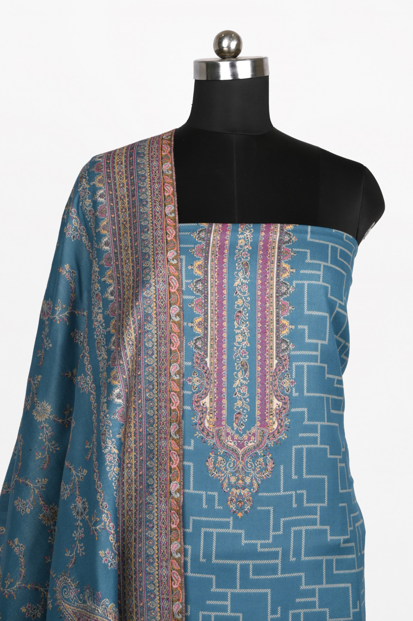 Firoze Printed Pashmina Suit Set With Dupatta - 131-0482B