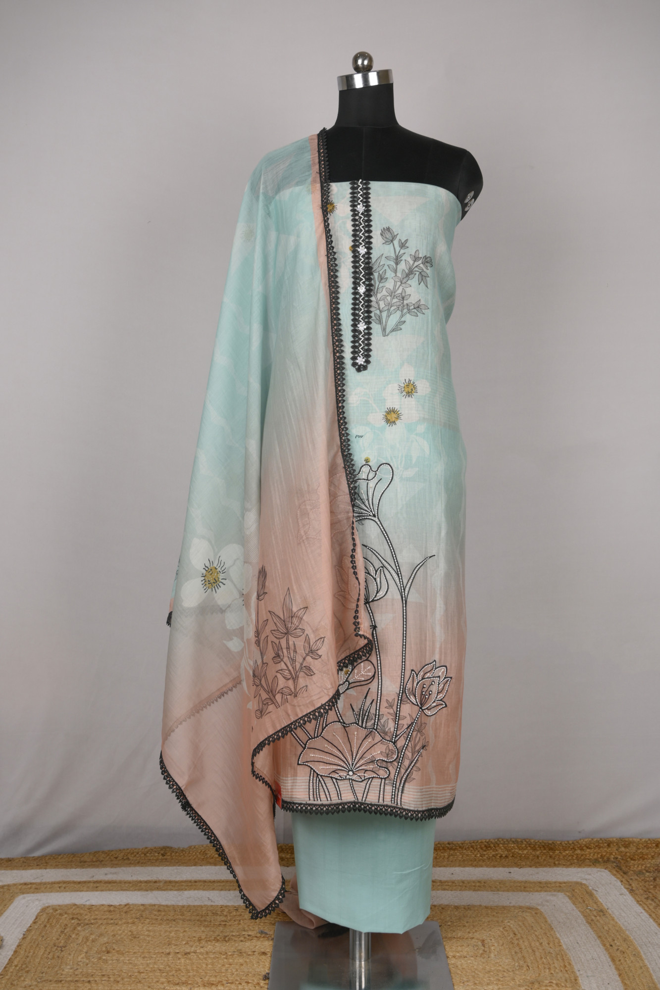 Firozee Mul Cotton Beautiful Suit Set with Dupatta - 1001-JSB1033A