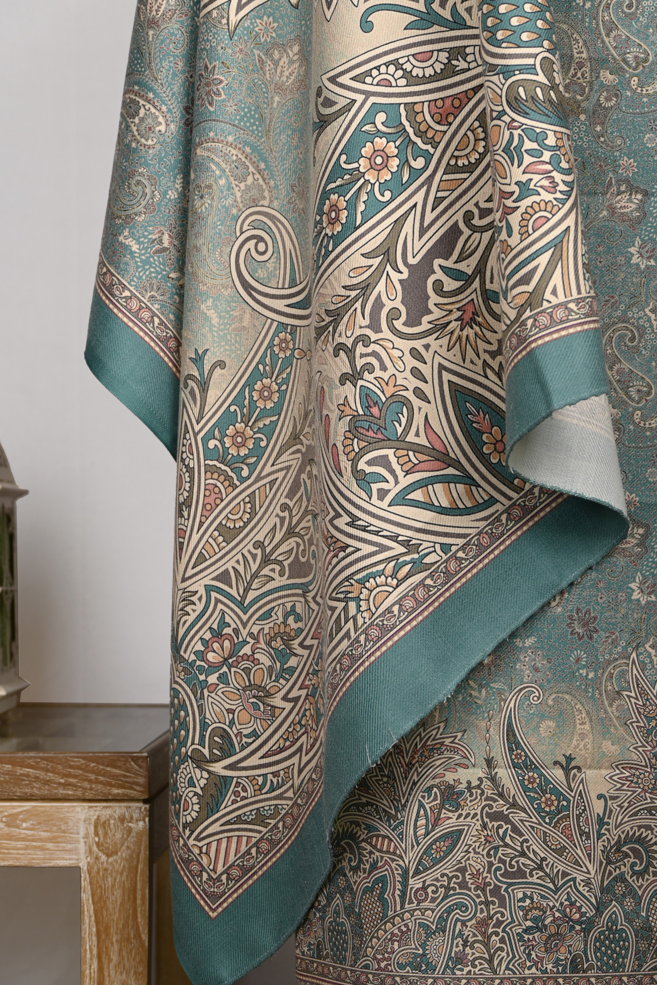 Green Spun Printed Suit Set with Spun Dupatta - 1000-70341B