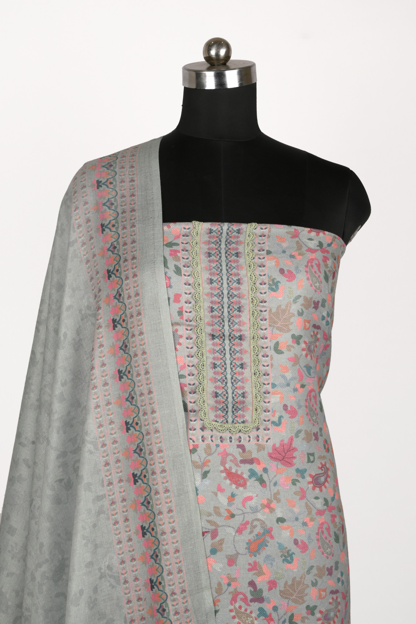 Green Printed Beautiful Spun Suit Set With Dupatta - 131-K2001A