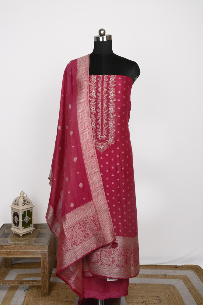 Image of Rani Chanderi Silk Beautiful Unstitch suit set with Dupatta - R157-SPR1958