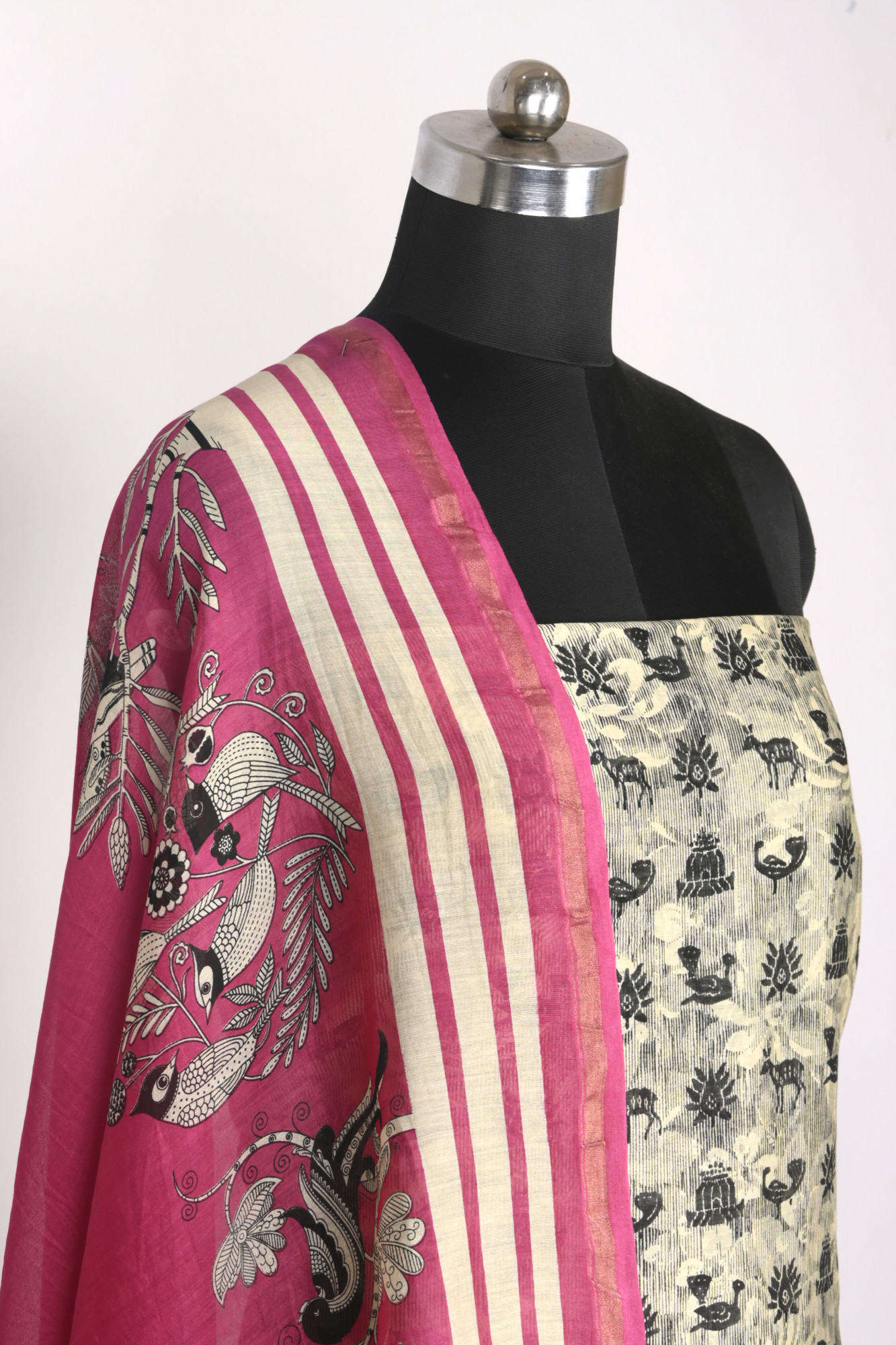 Magenta Maheshwari Beautiful Suit Set with Dupatta - 811-S151-445-119-1D