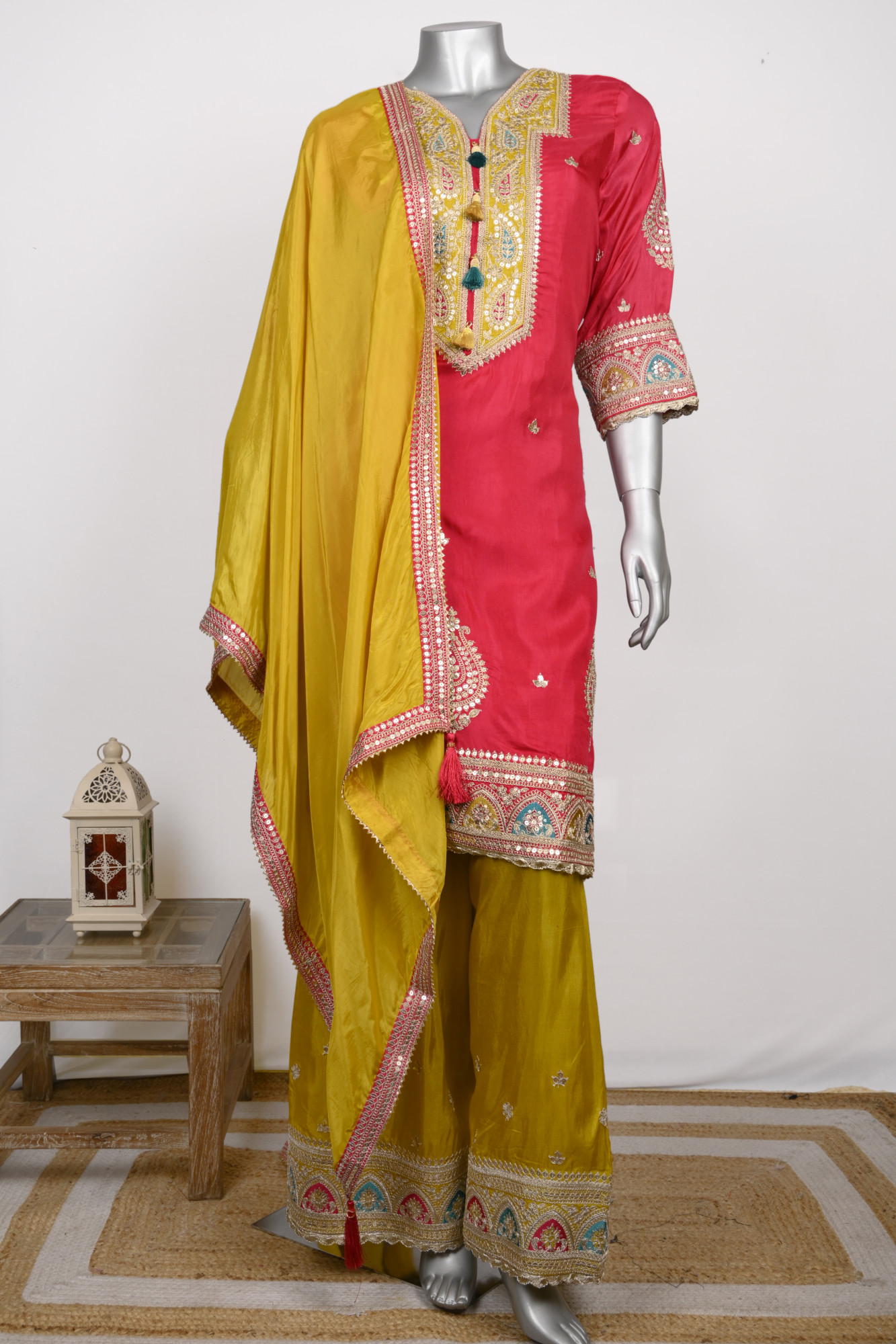 Rani Satin Stitched Suit Set with Dupatta - 1023-1004A