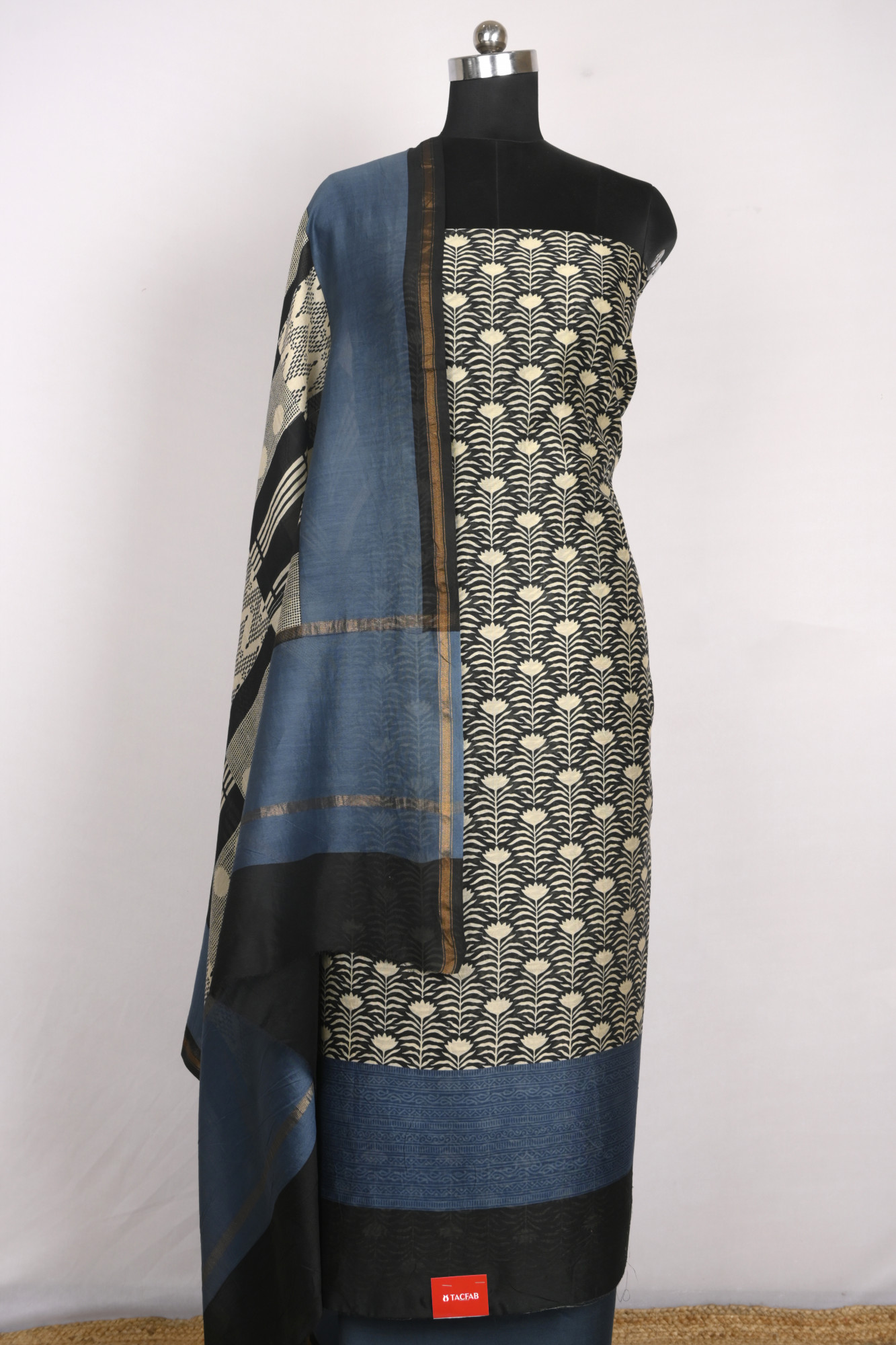 Blue Maheshwari Beautiful Suit Set with Dupatta - 811-S151-445-119-2B