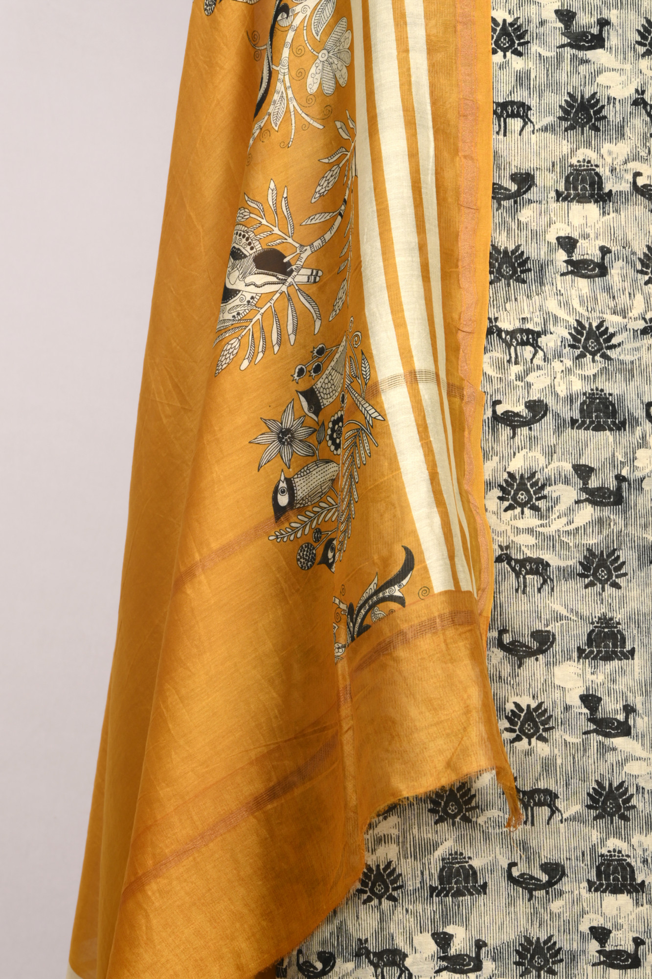 Mustard Maheshwari Beautiful Suit Set with Dupatta - 811-S151-445-119-1A